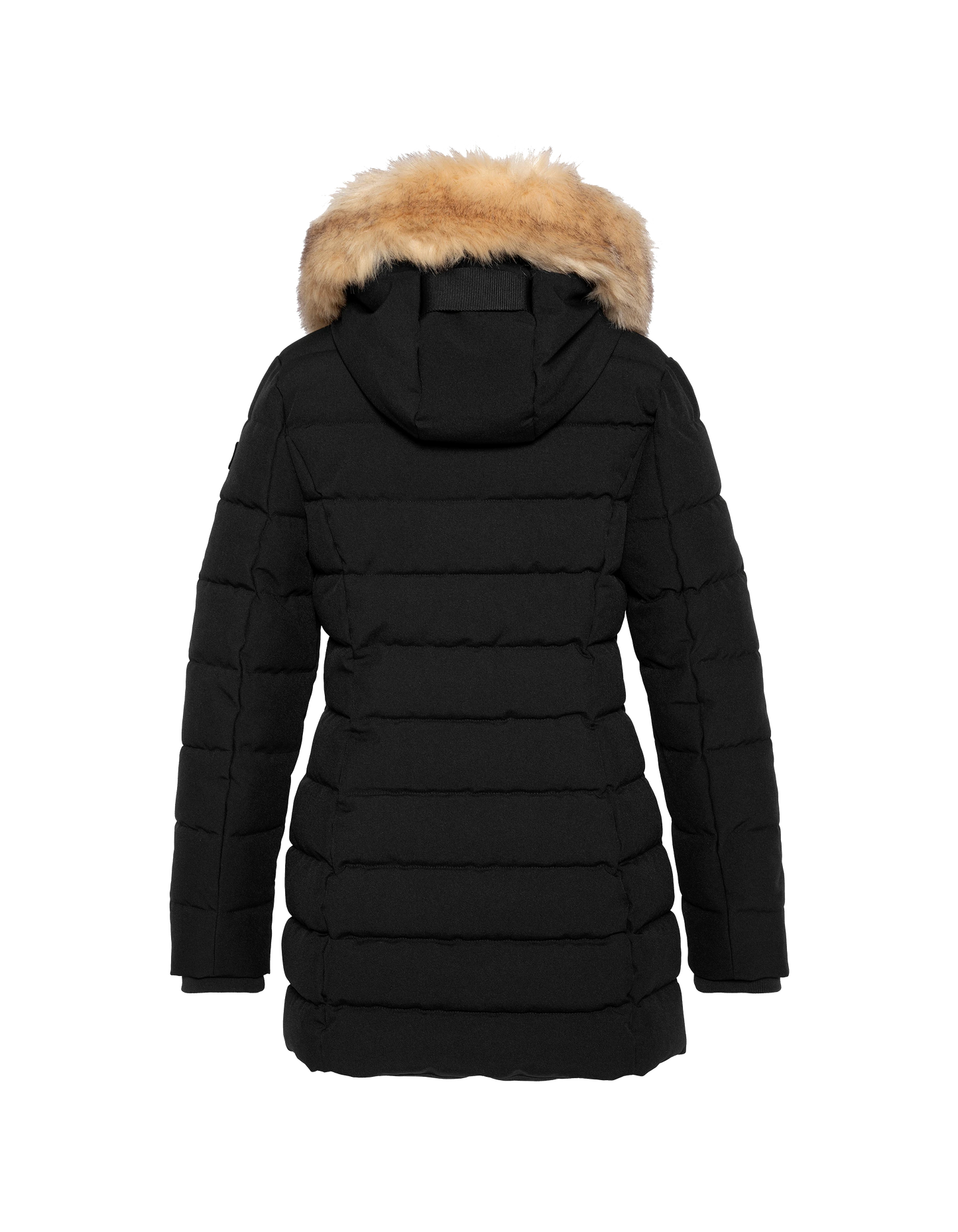 Mittlere Länge mit Kapuzenparka mit abnehmbarem Kunstfell