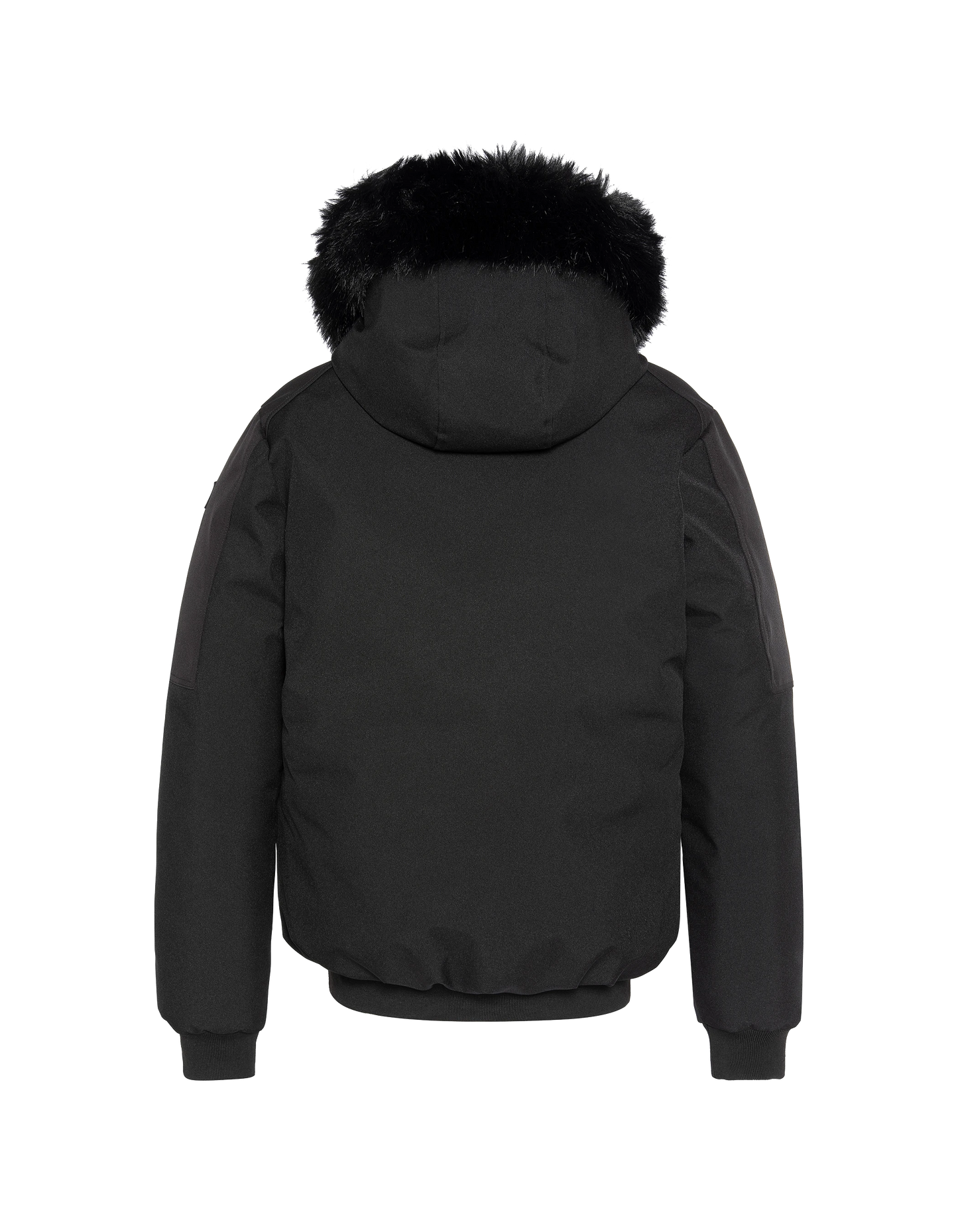 Giacca nera con cappuccio urbano, guscio morbido