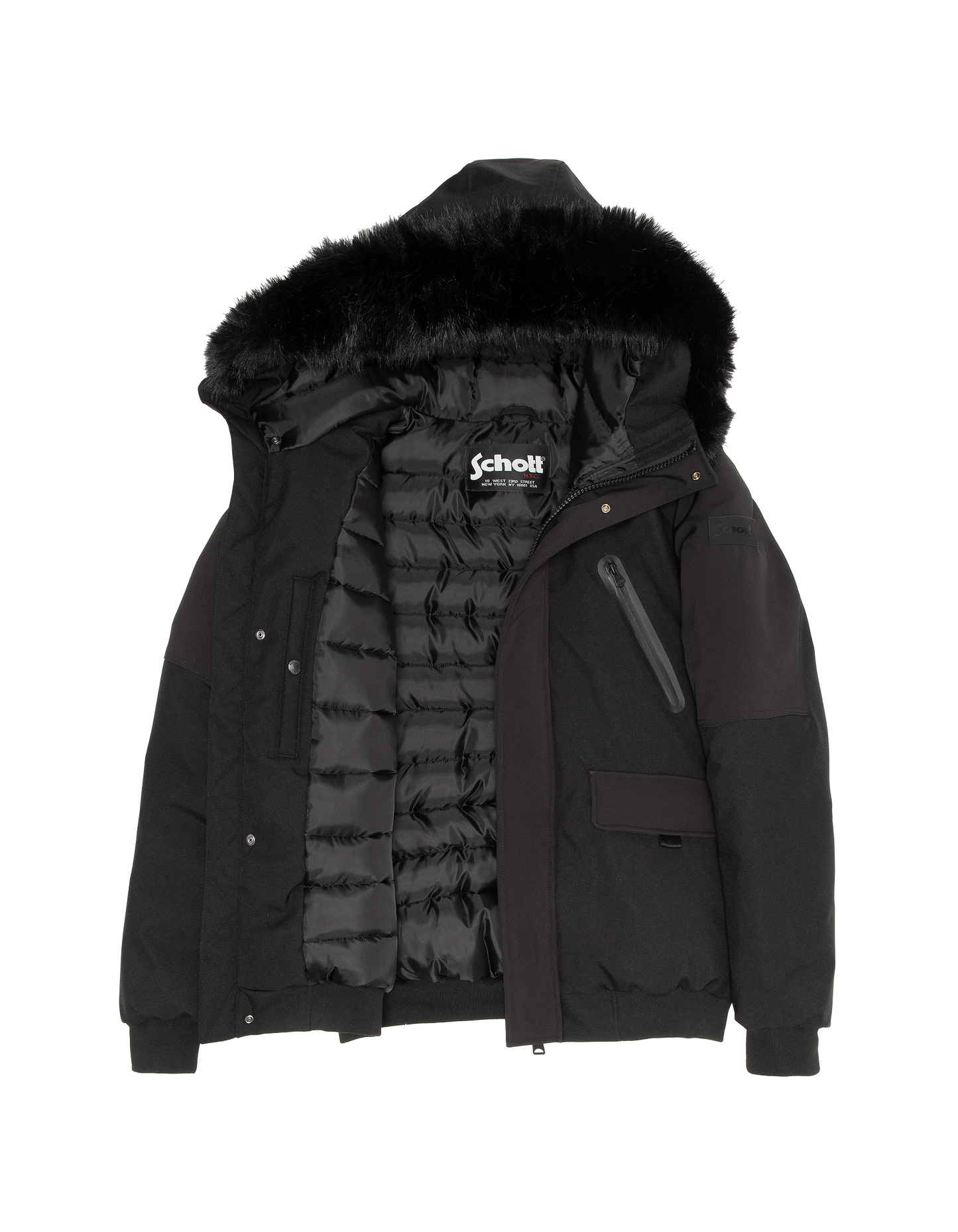 Blouson noir urban à capuche enfant