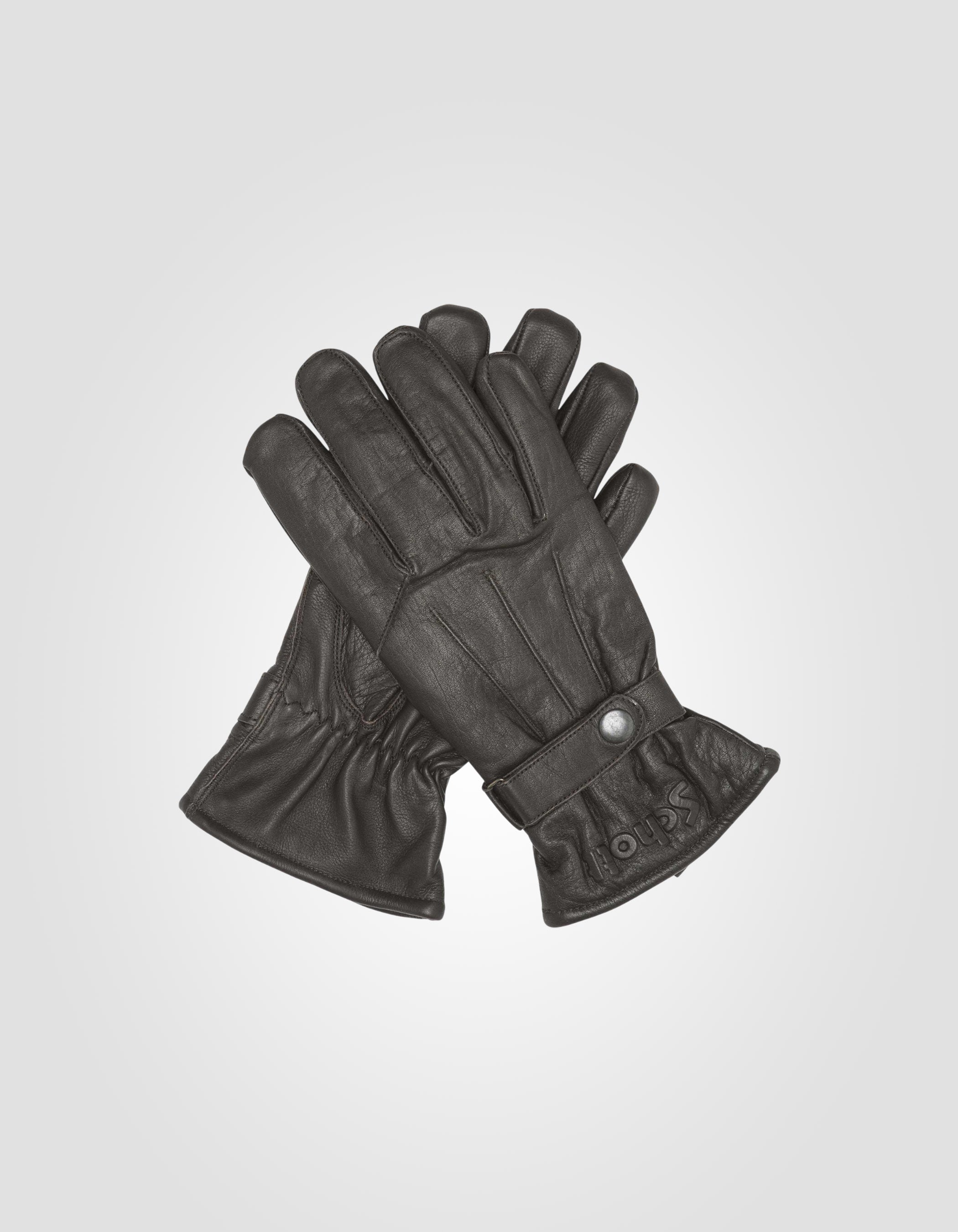 Druckbraune Handschuhe, Büffelleder