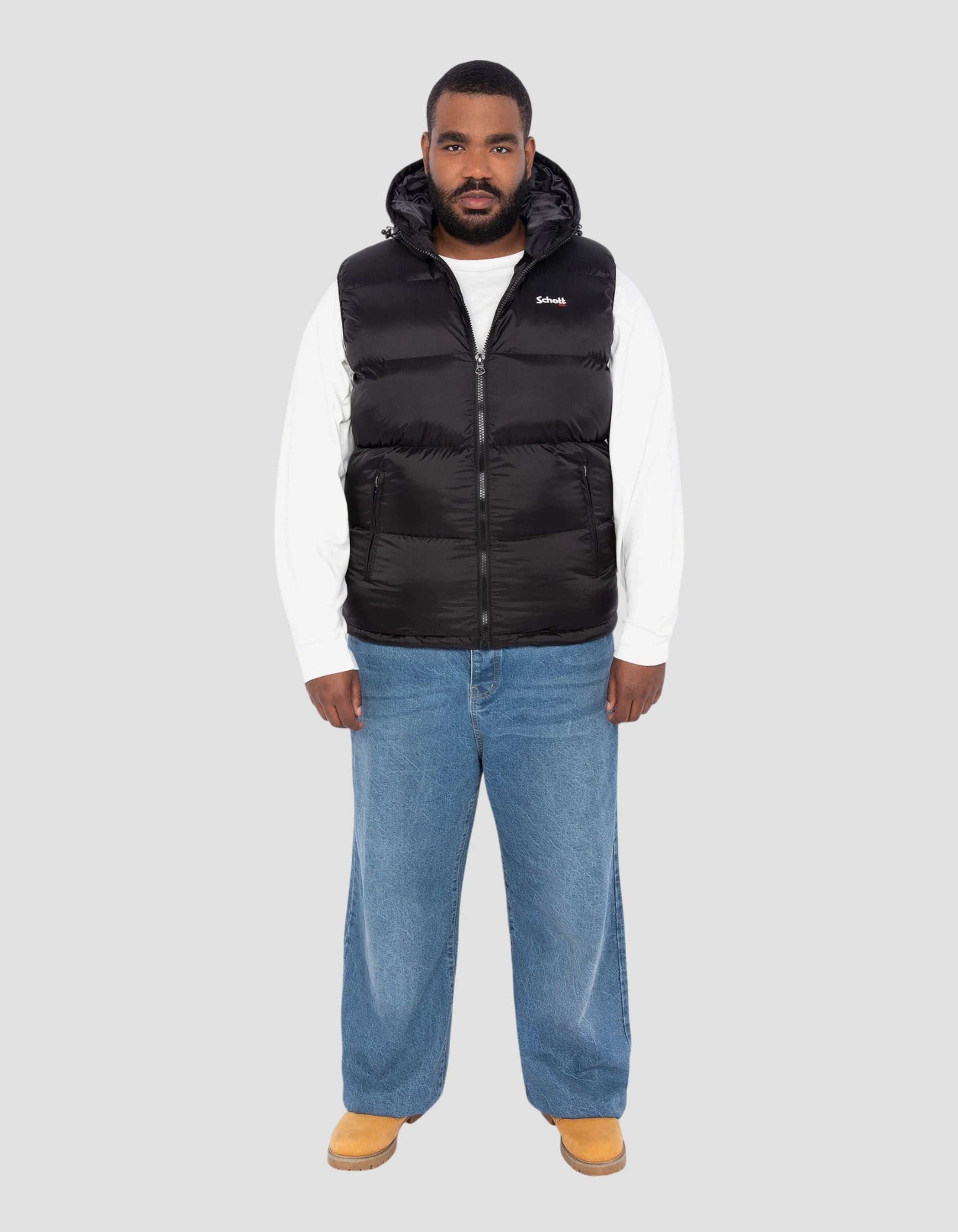 Schott ブラック ジャンパー L Black sleeveless jacket, large size - Idaho2vgt | Schott NYC®