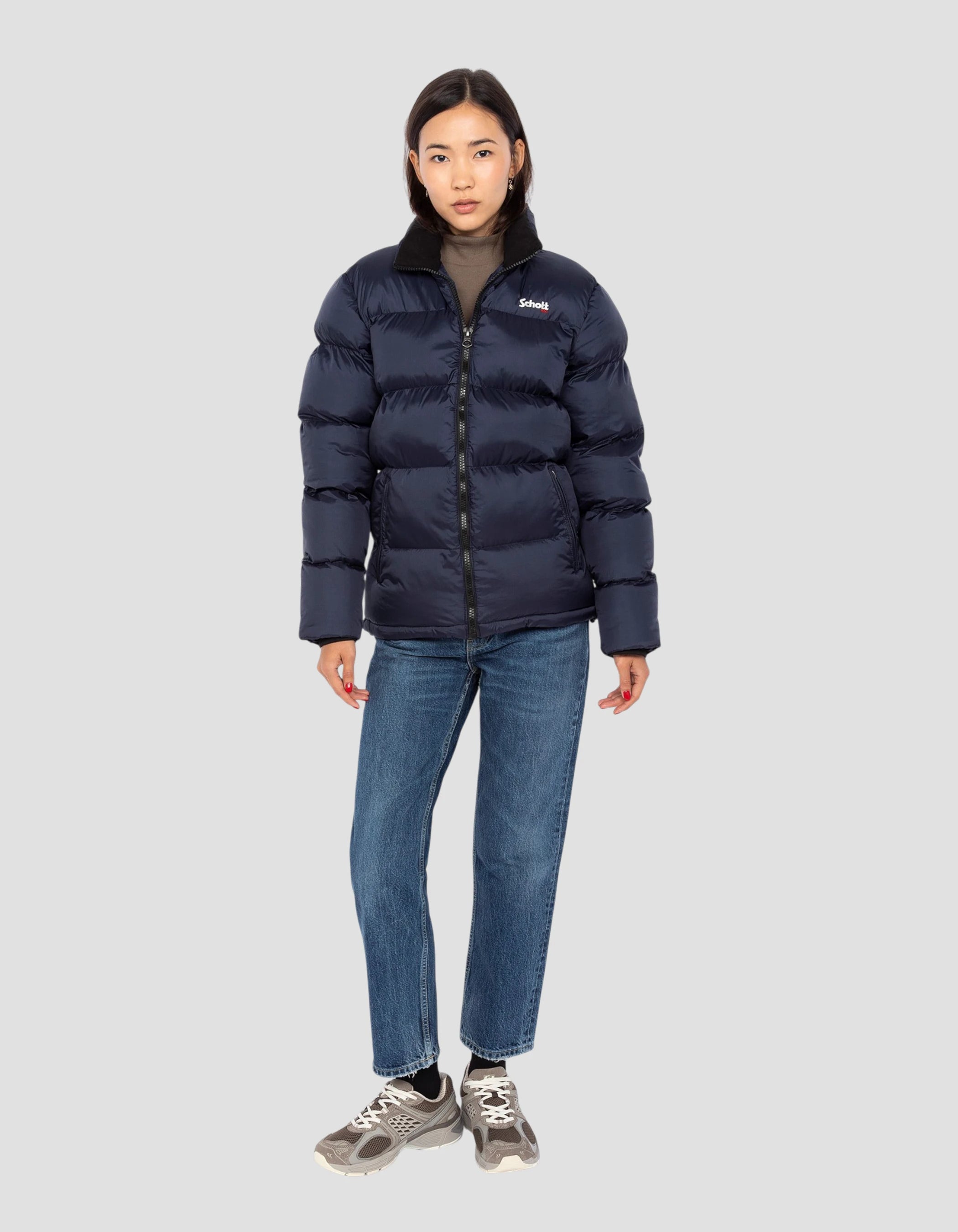 Navy blue down jacket - Idahow | Schott NYC®