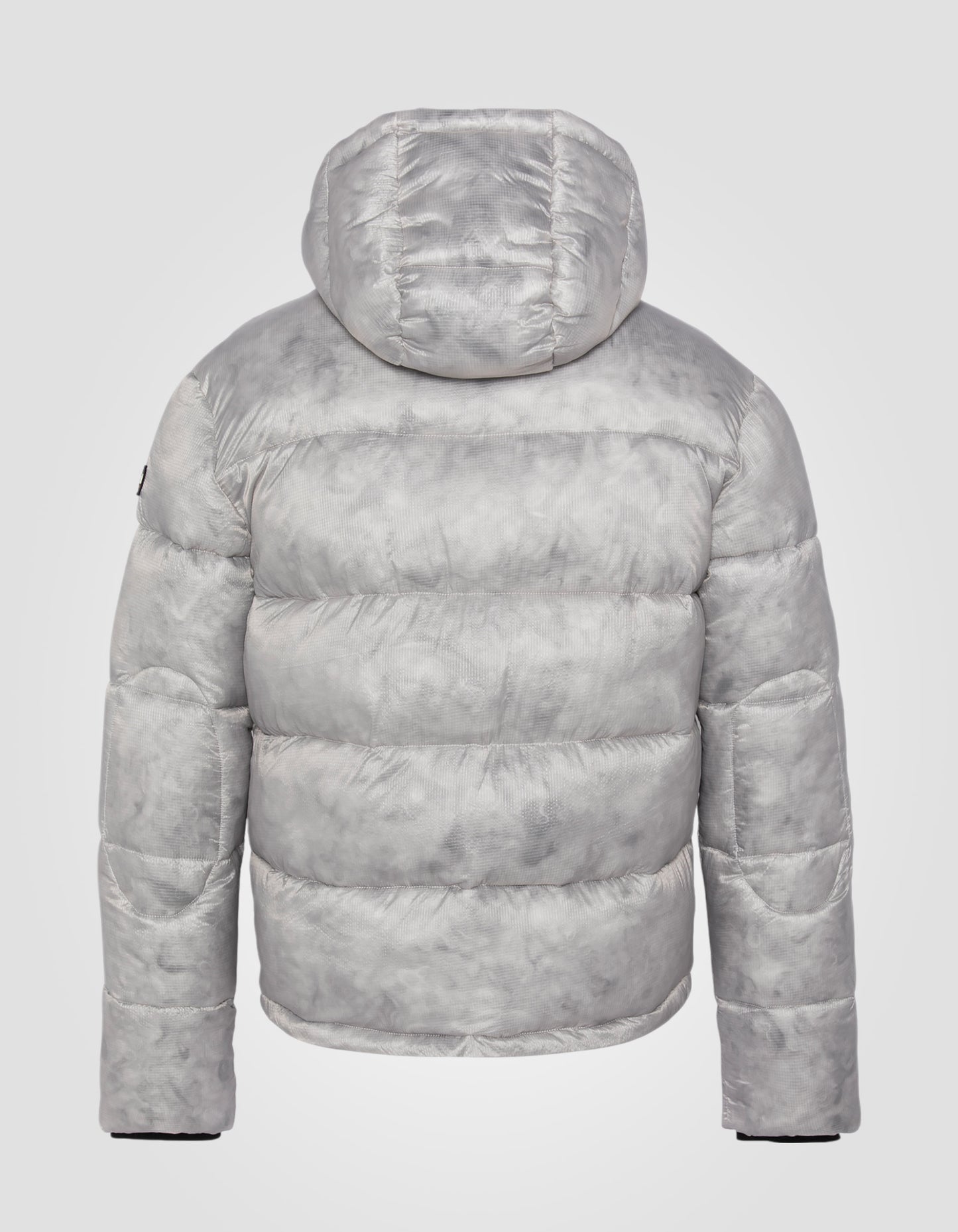 Doudoune à capuche effet marbré