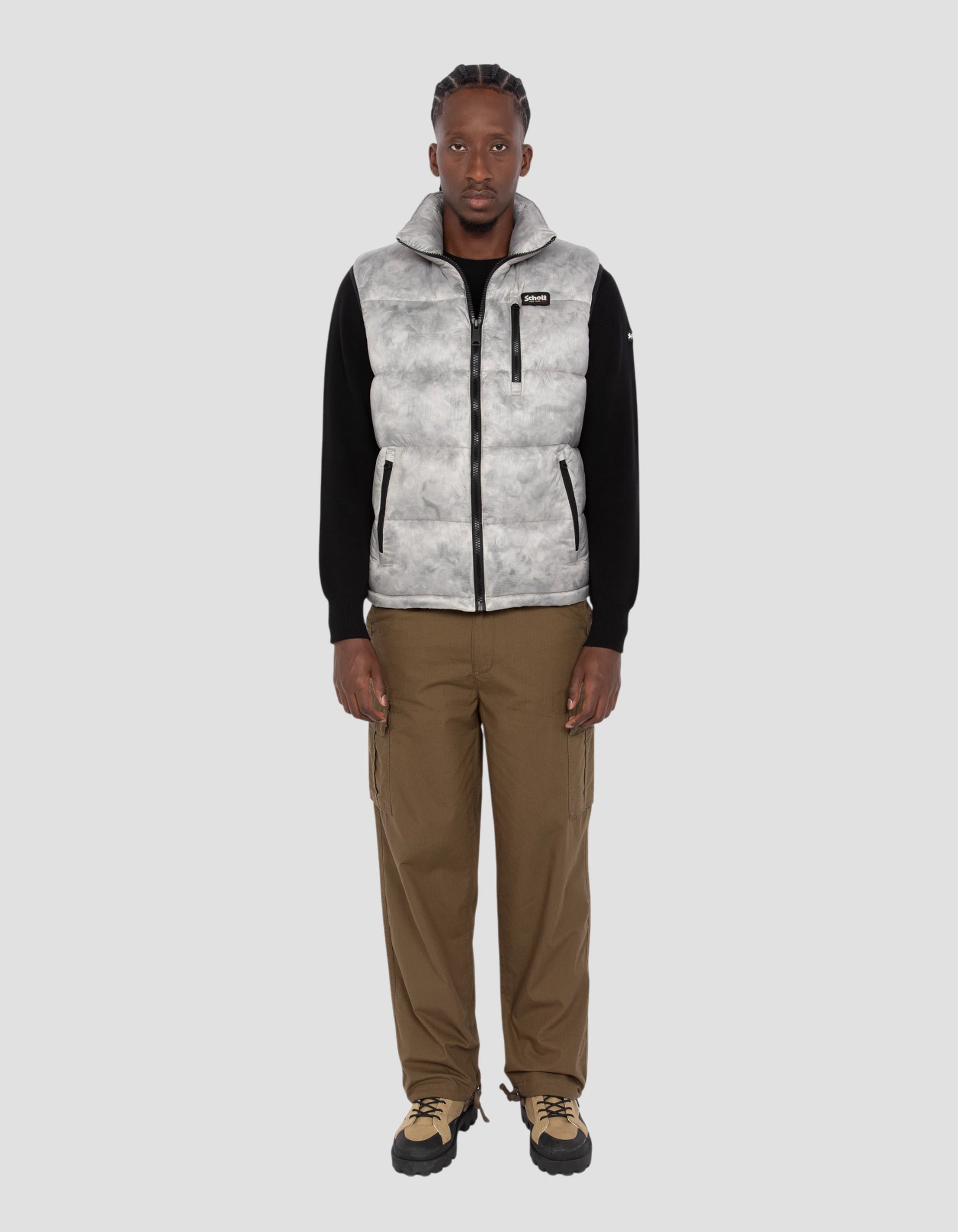 Chaqueta gris claro sin mango de efecto mármol Inwoodv Schott NYC®