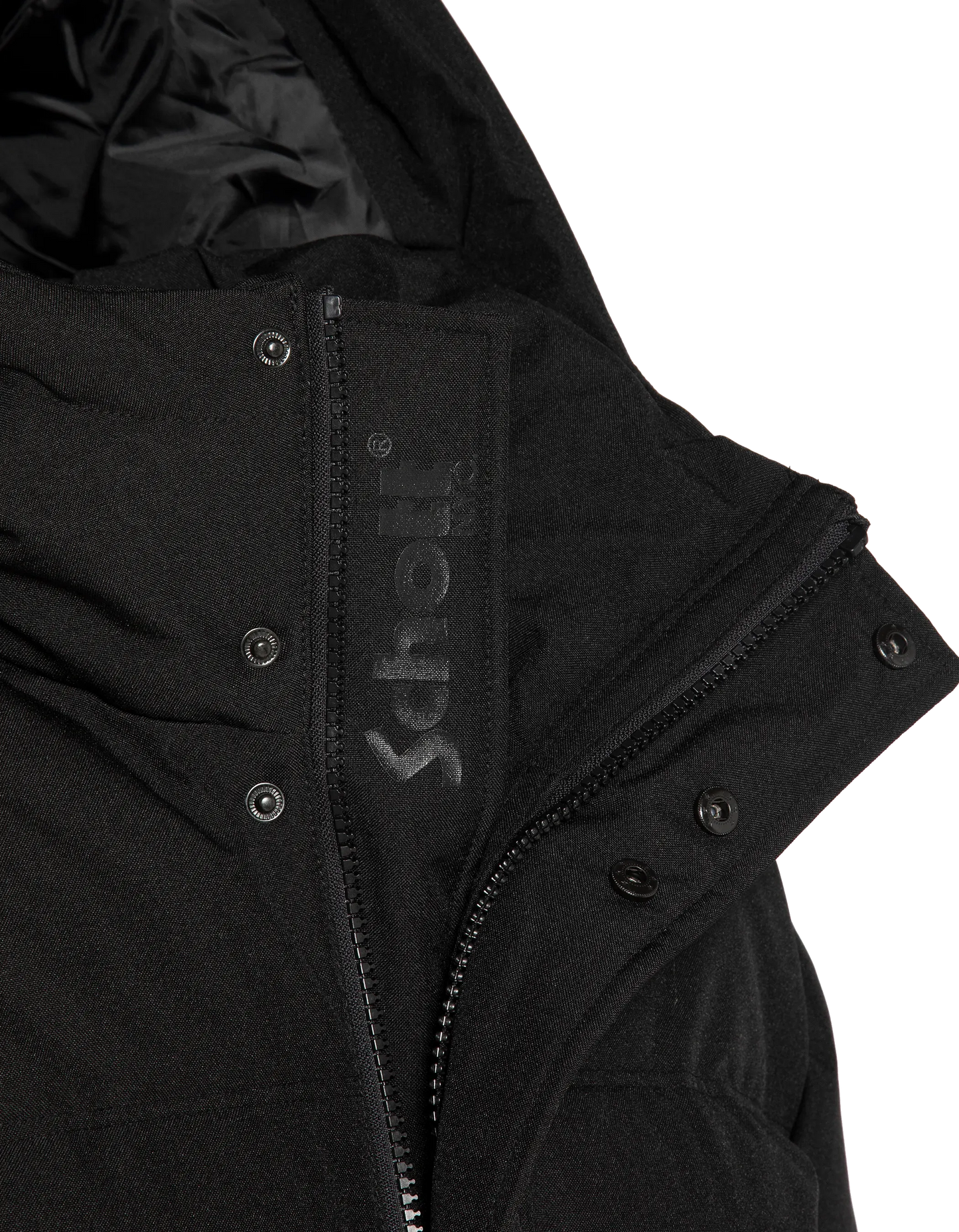 Schwarzer Kapuzenparka