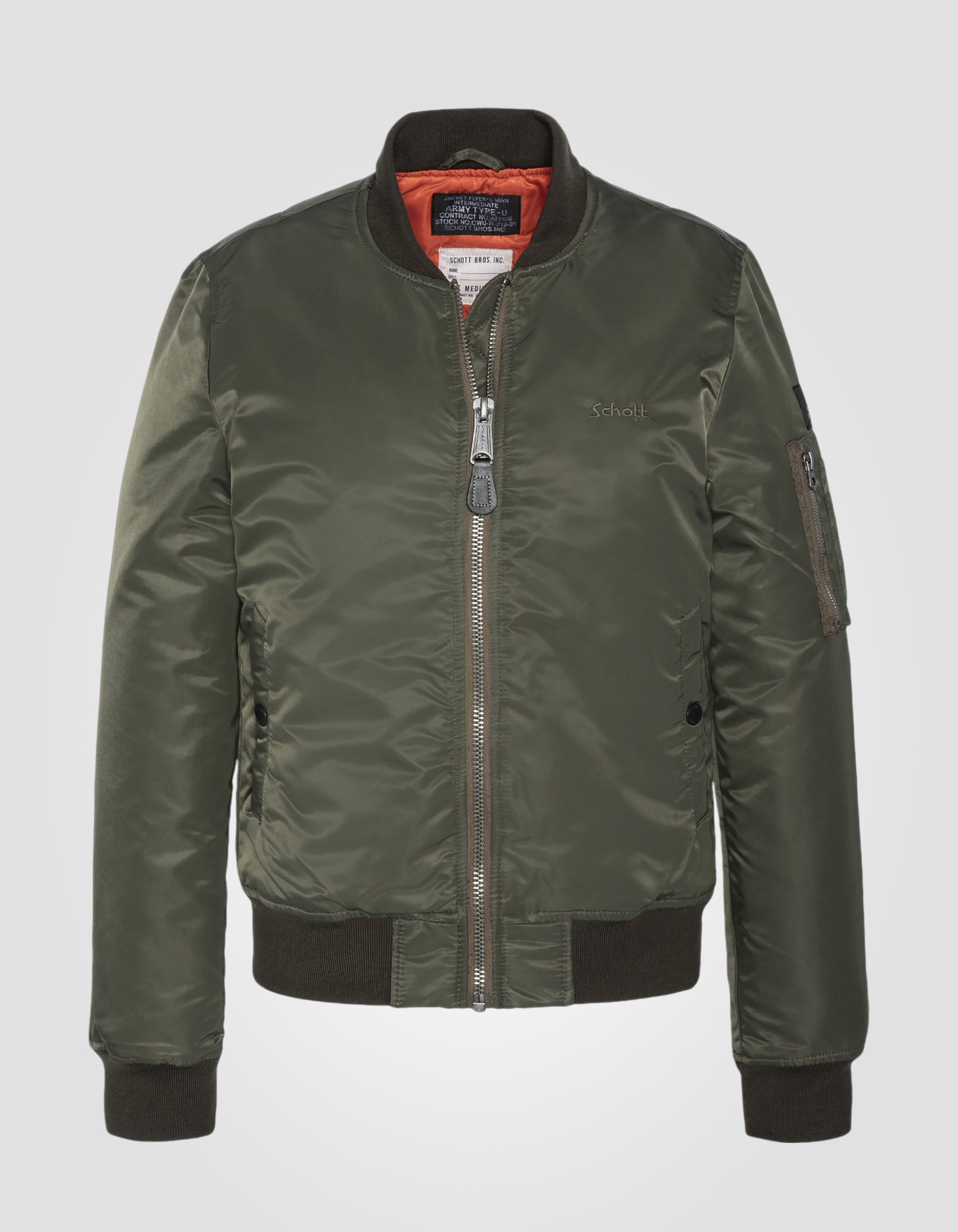 Schott TYPE - Giubbotto Bomber - Sage Kaki/verde