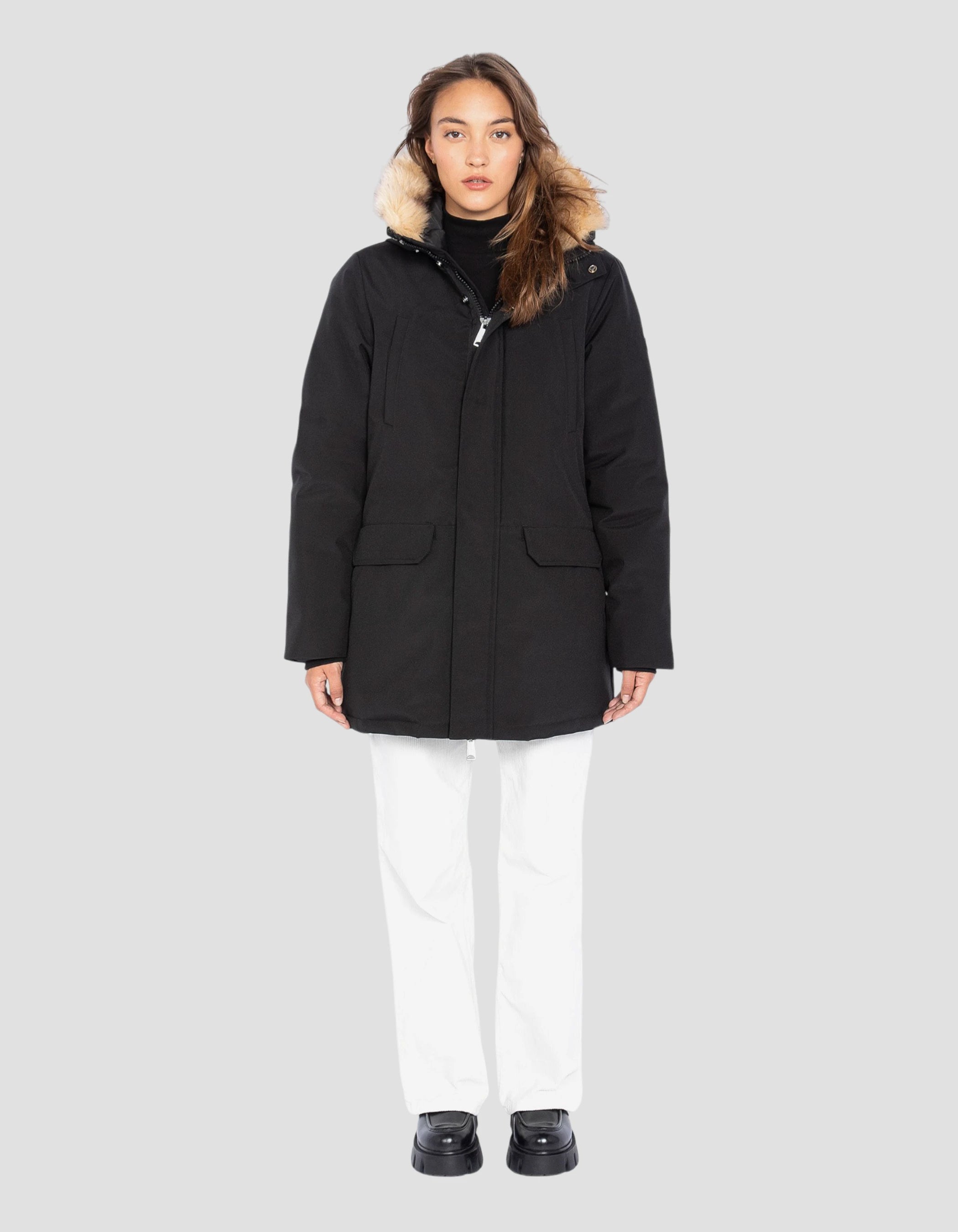 Black hooded parka - JKTNELLYW | Schott NYC®