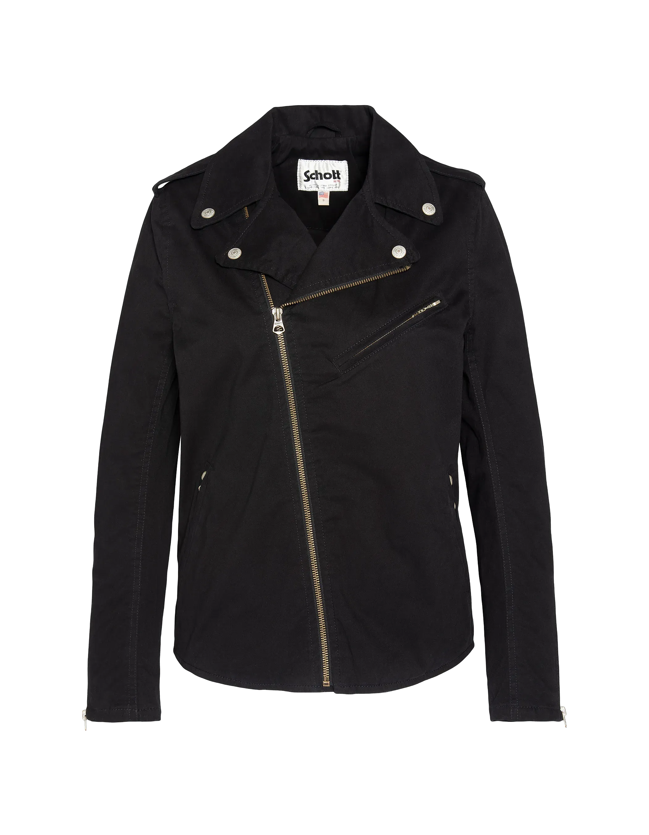 Black cotton Perfecto® jacket - JKTPERF24W | Schott NYC® Black cotton Perfecto® jacket - JKTPERF24W | Schott NYC®