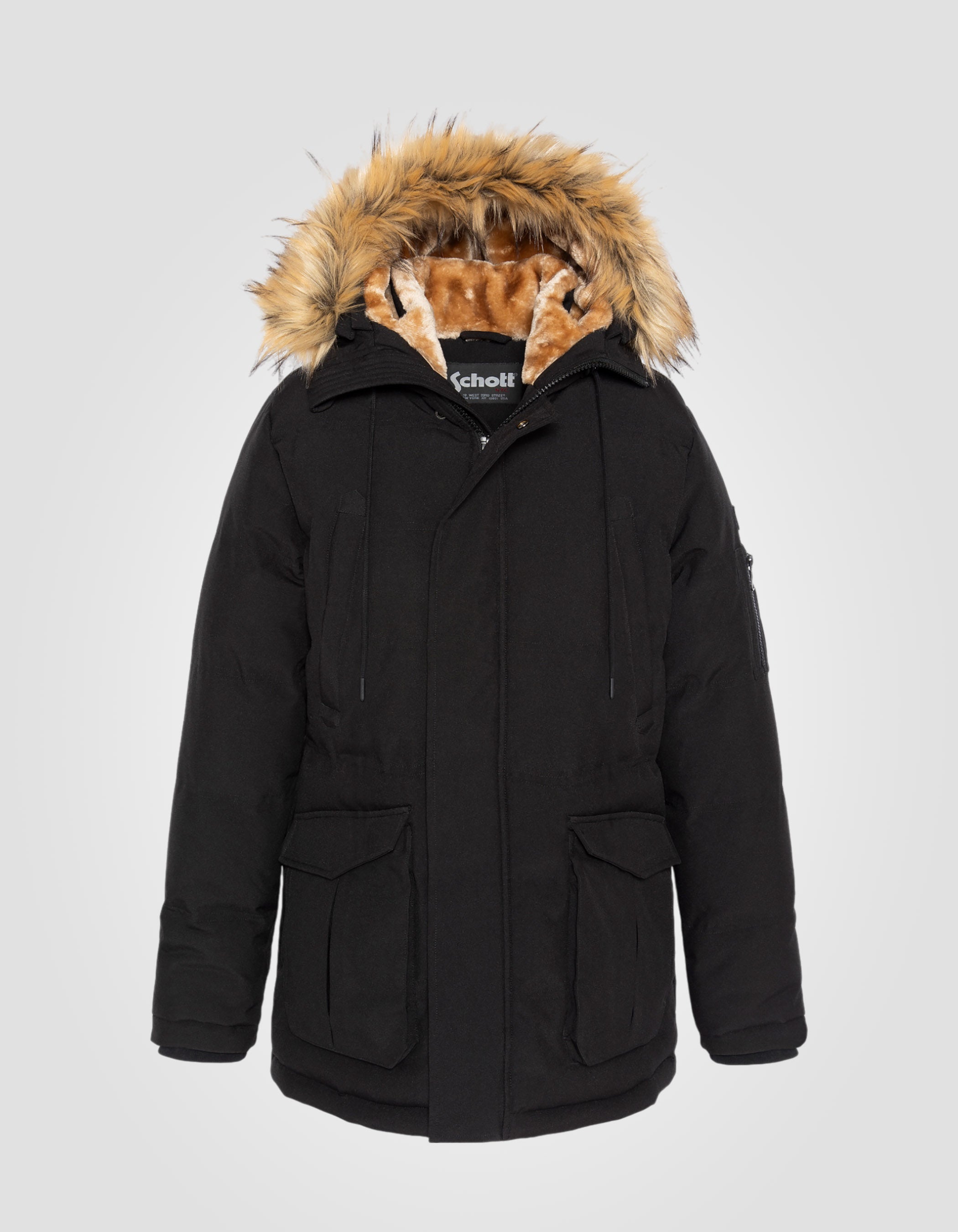 Black hooded parka - Main Image