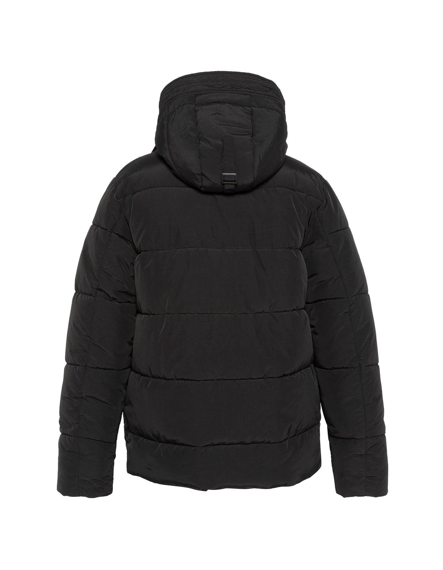 Schwarzer Kapuzenparka