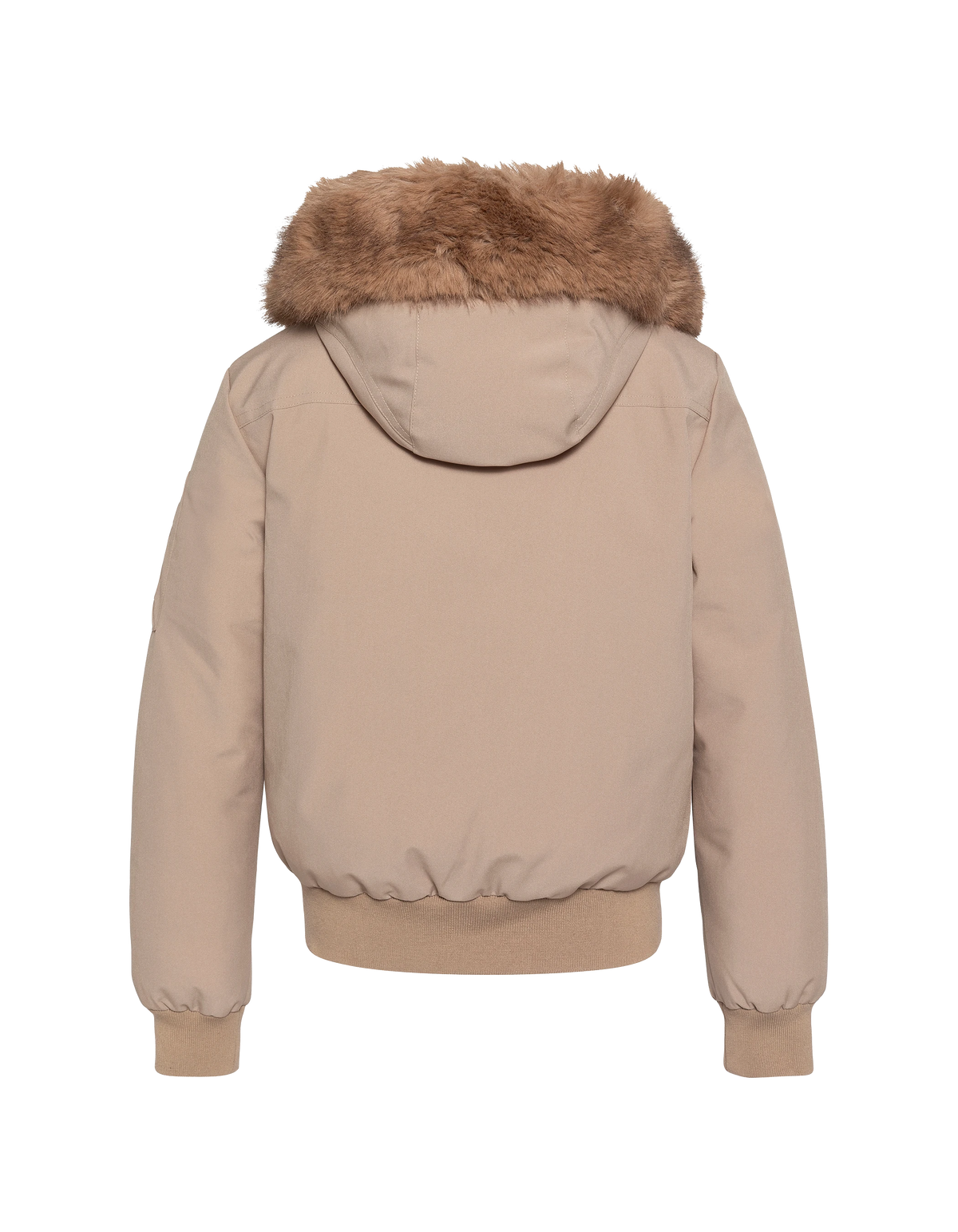 Blouson beige snorkel court à capuche