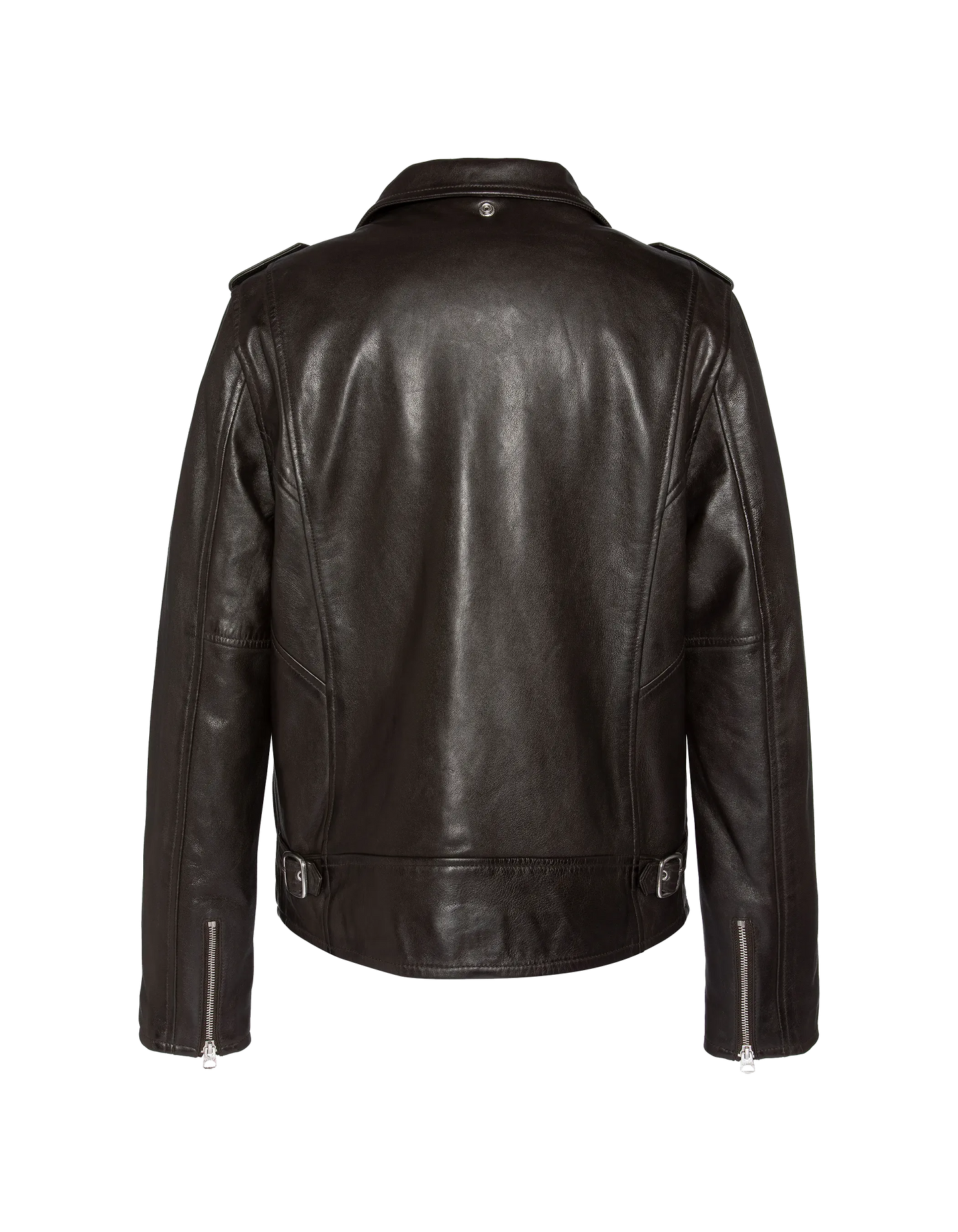 Brown perfecto® jacket without a belt, lamb leather washed