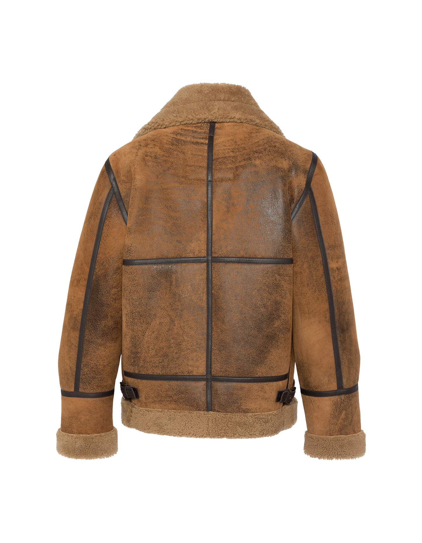 Blouson bombardier B-3 moutarde, cuir de mouton