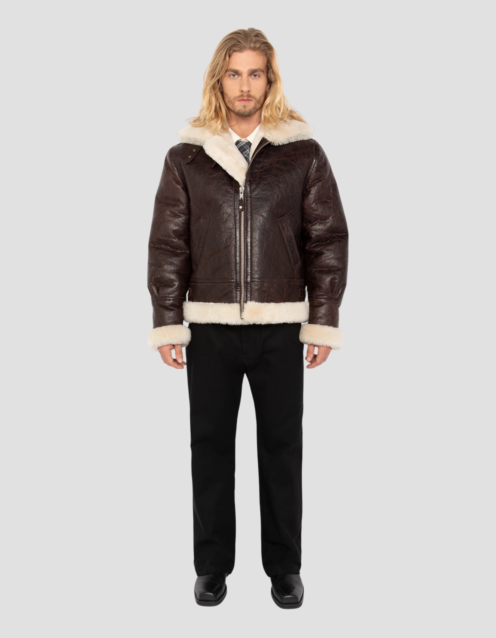 Blouson bombardier type B3 marron, mouton double face - LC1259CRACK | Schott NYC®