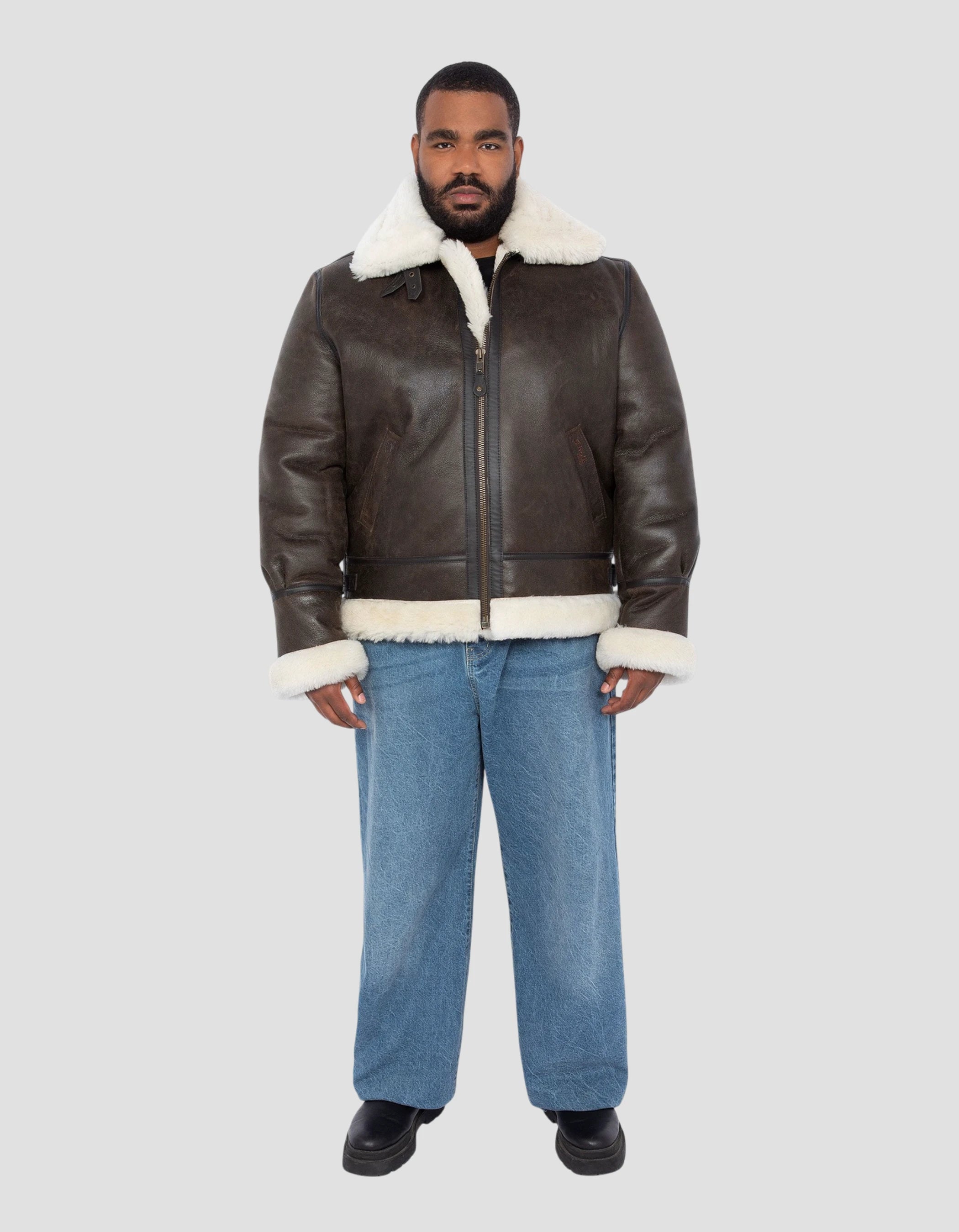 Bomber b -3 brown jacket, sheep leather, large size - LC1259GT Bomber b -3 brown jacket, sheep leather, large size - LC1259GT