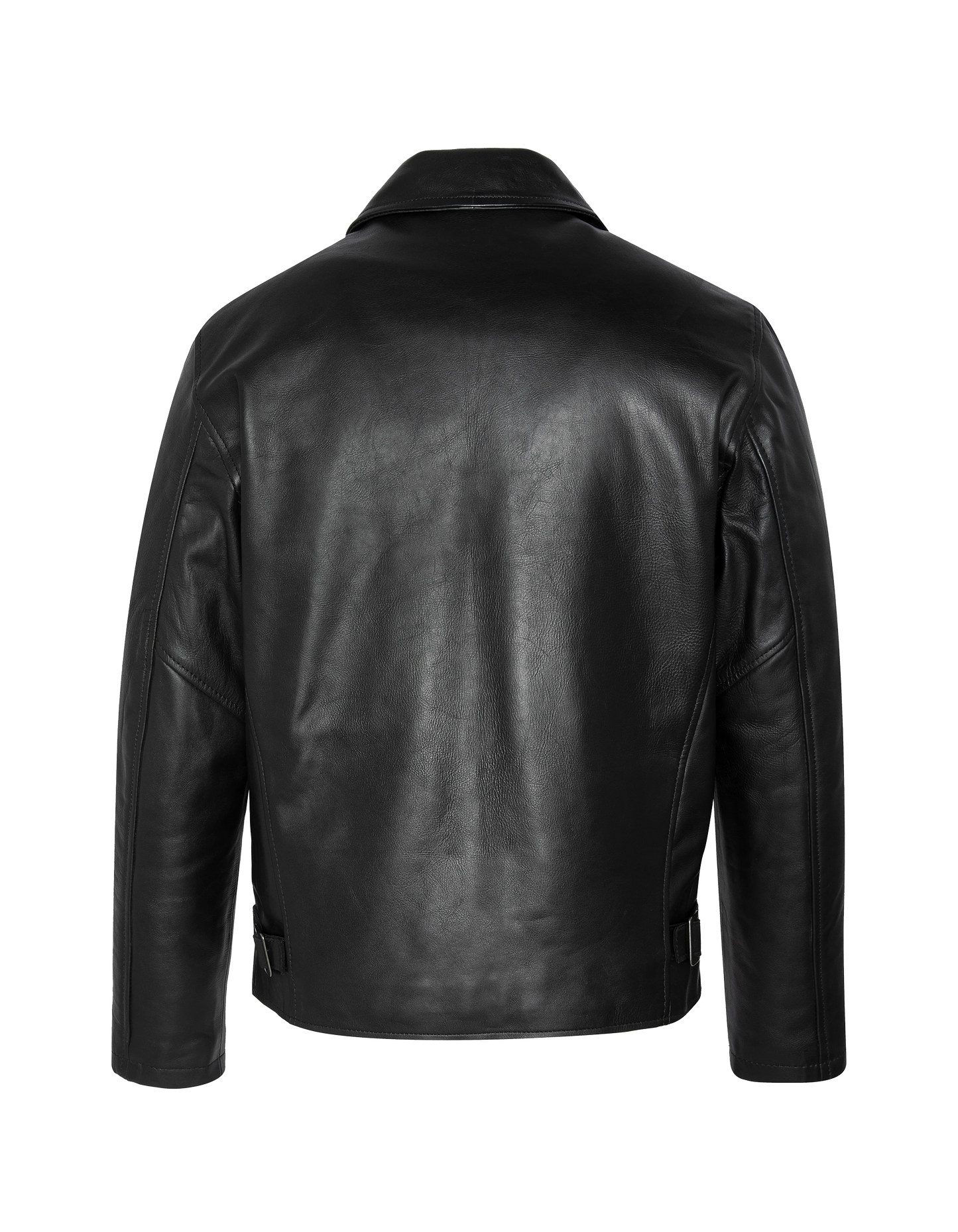 Giacca casual nera, cuoio in pelle di mucca