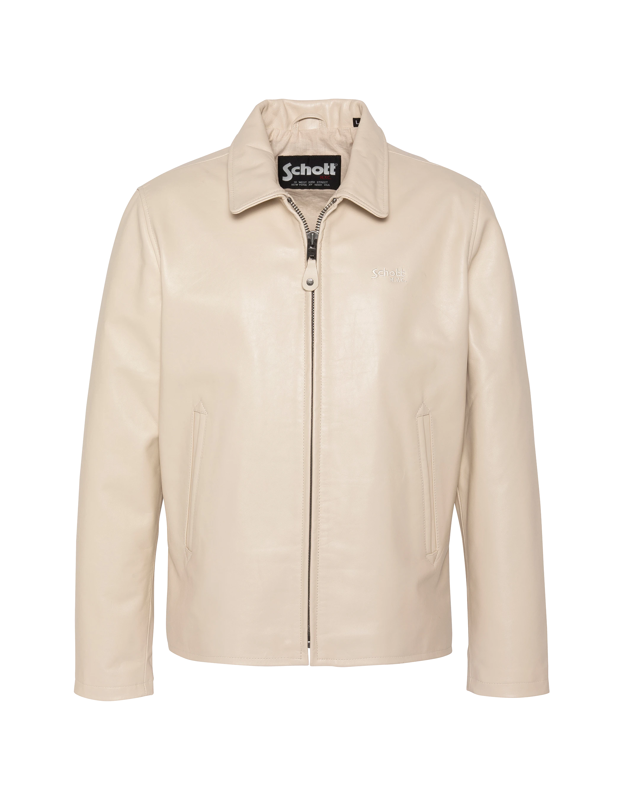 新品未使用　Schott 　レザー　コーチジャケット　オフホワイト　アイボリー Off-white casual jacket, cowhide leather - LC5100LIGHT | Schott NYC®