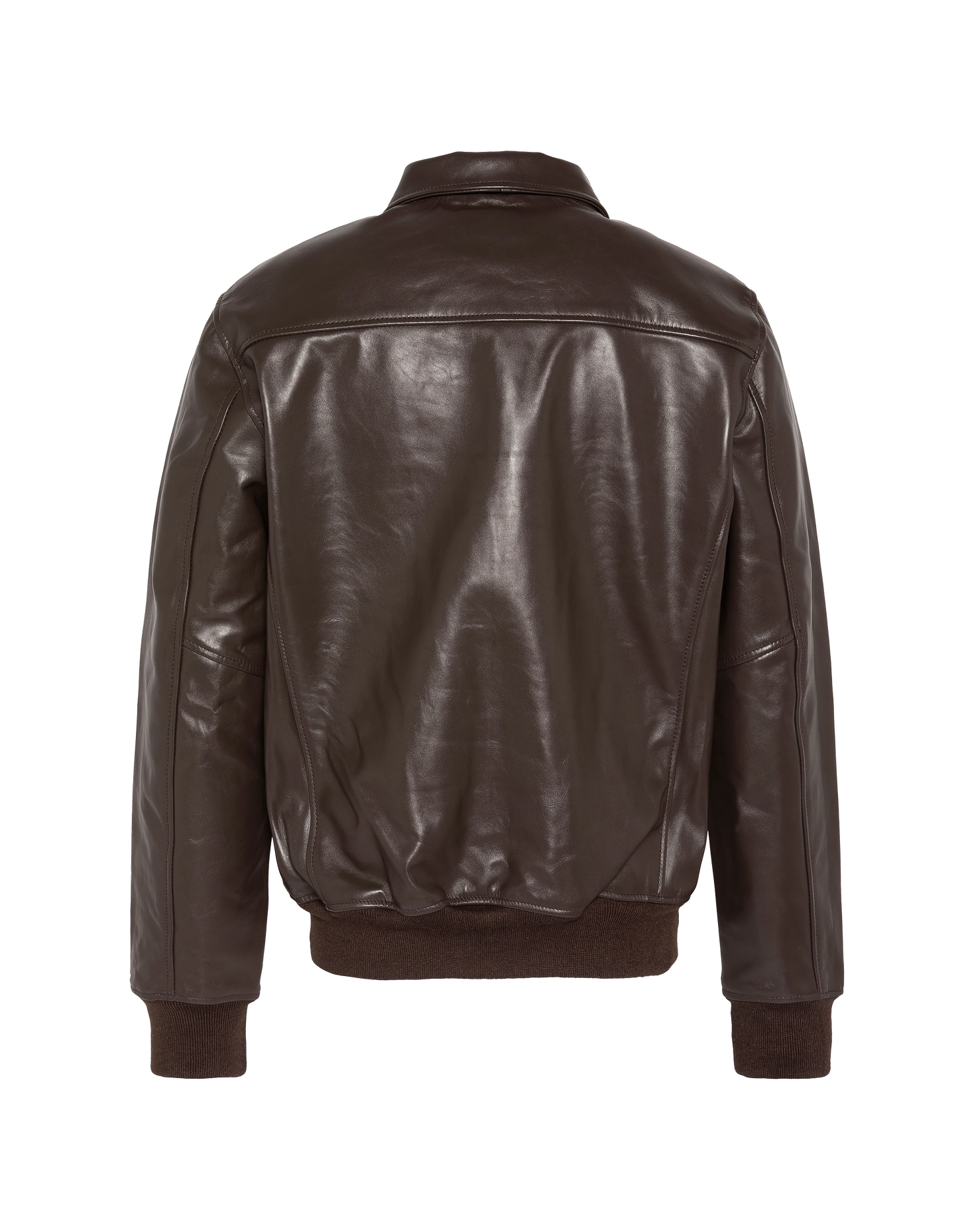 Blouson casual léger marron, cuir de vachette