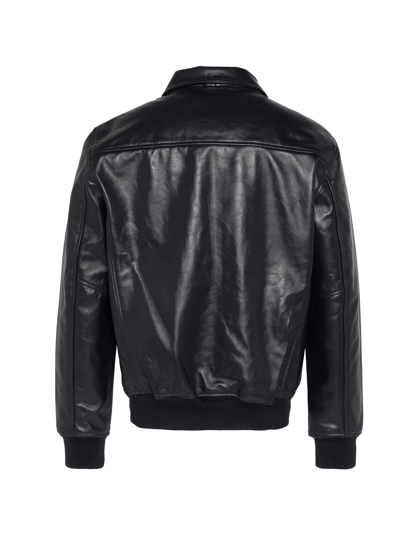 Blouson casual léger bleu marine, cuir de vachette