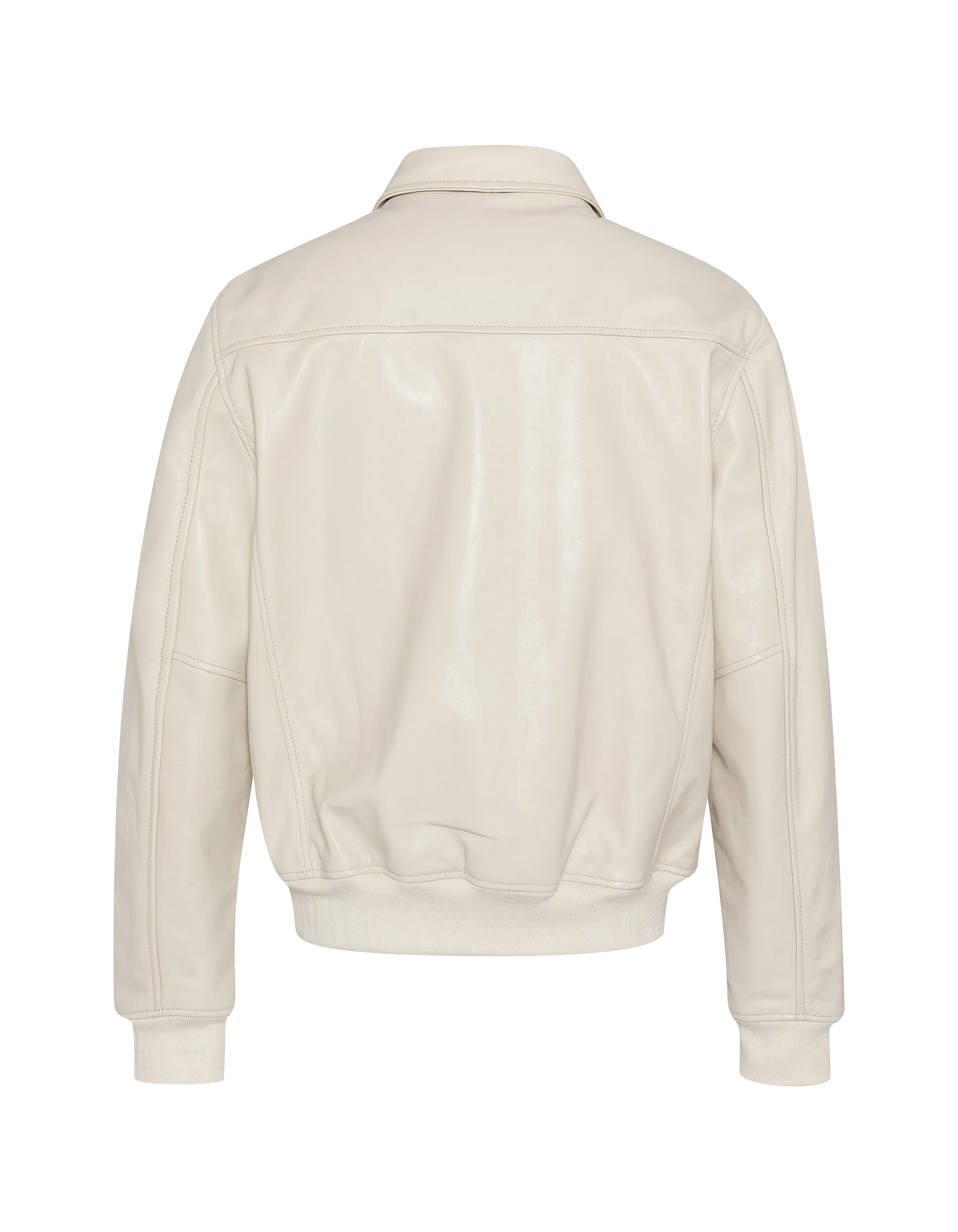 Weiße lässige Jacke, Kuhläsesonderleder