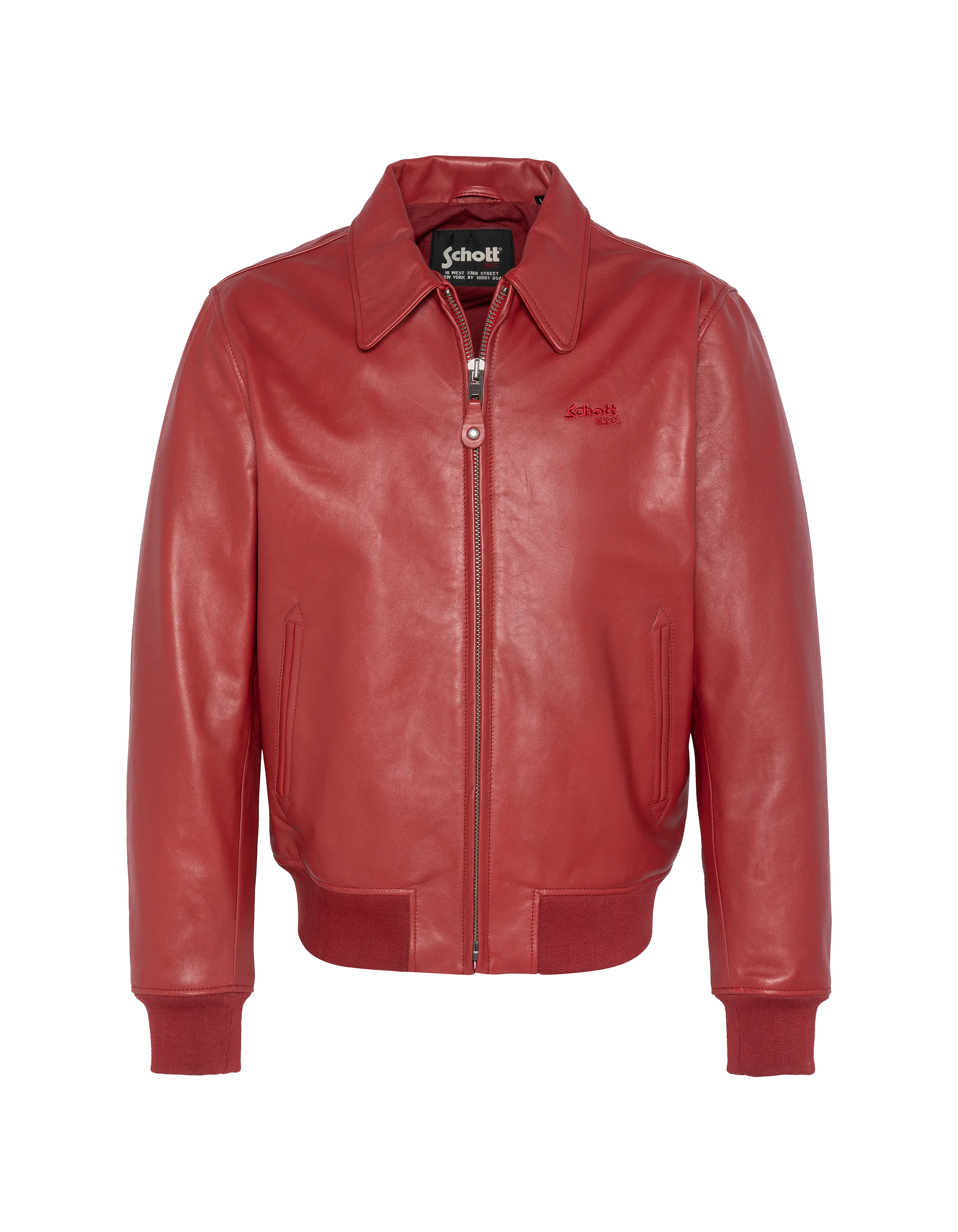 Flight Jacket Schott Red Leather Jacket Rare Schott Perfecto 118