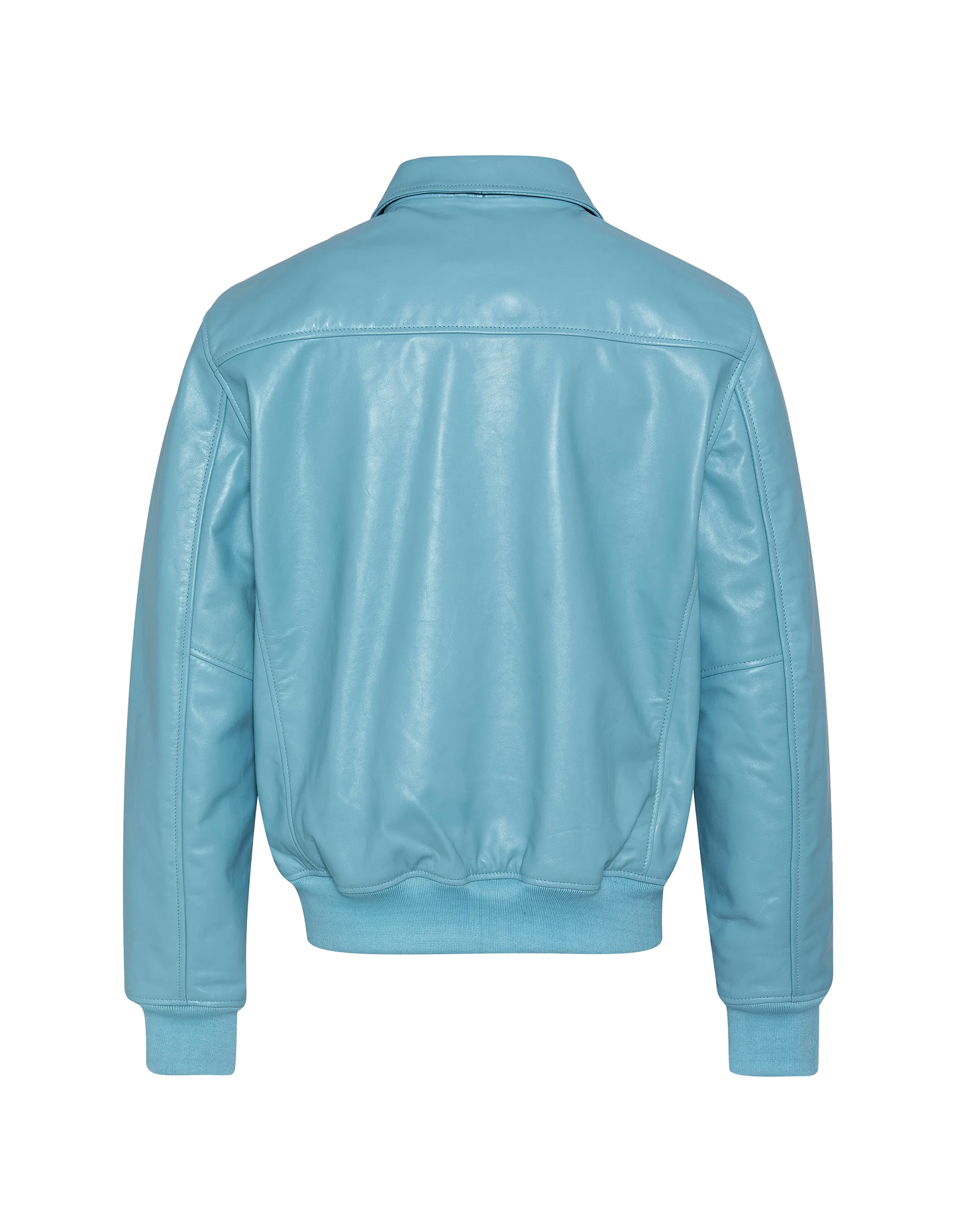 Giacca da cielo azzurro casual, cuoio in pelle di mucca