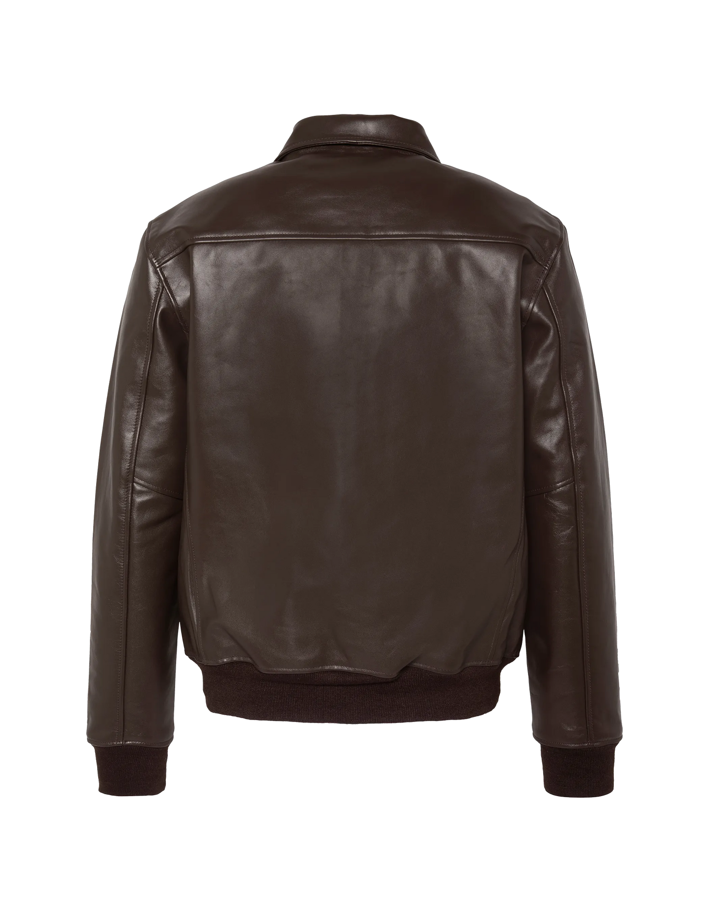 Dunkelbraune Freizeitjacke mit geripptem Finish, Rindsleder
