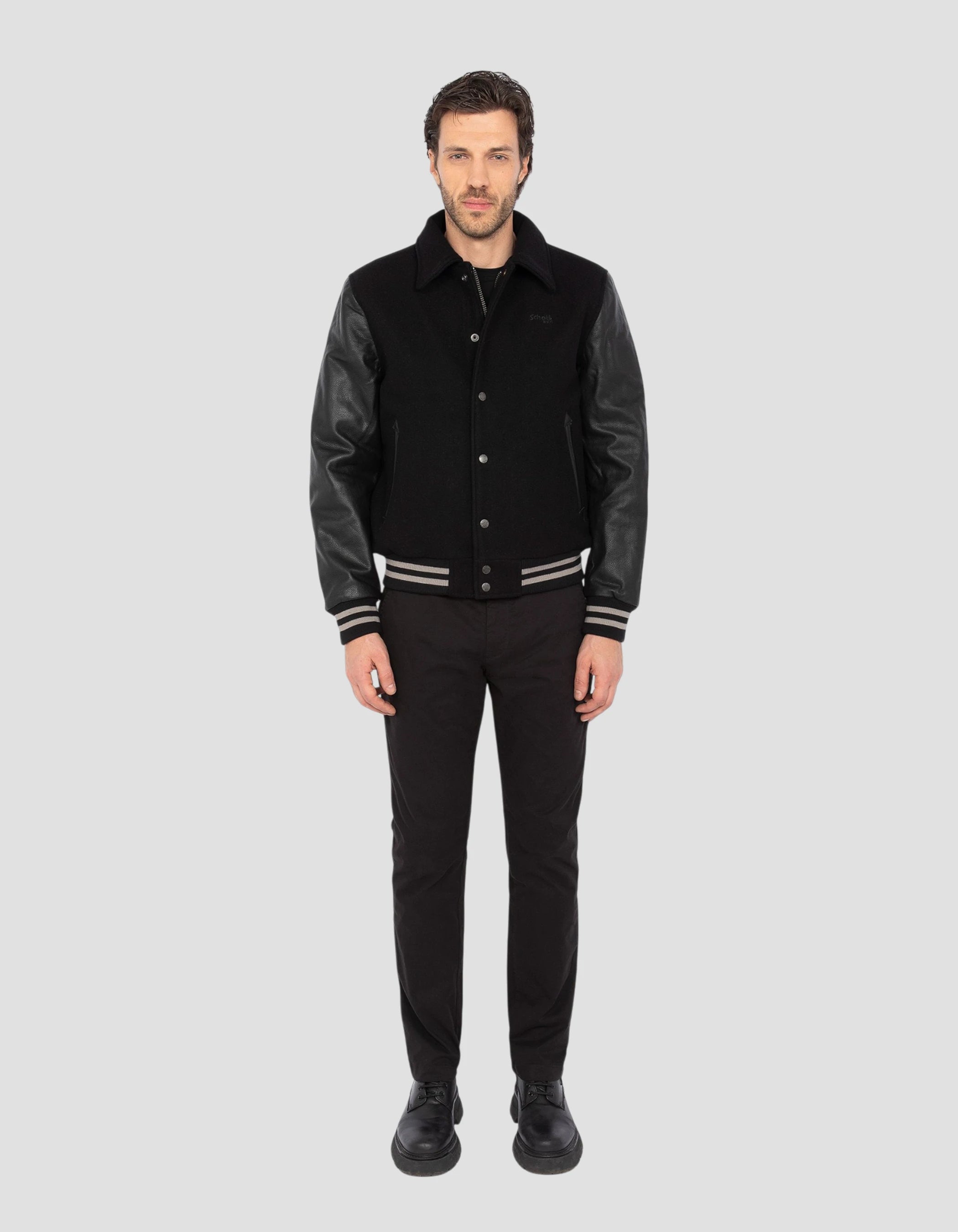 Veste Bomber En Cuir Homme Schott - Taille L - Noire - Neuf Avec étiquettes