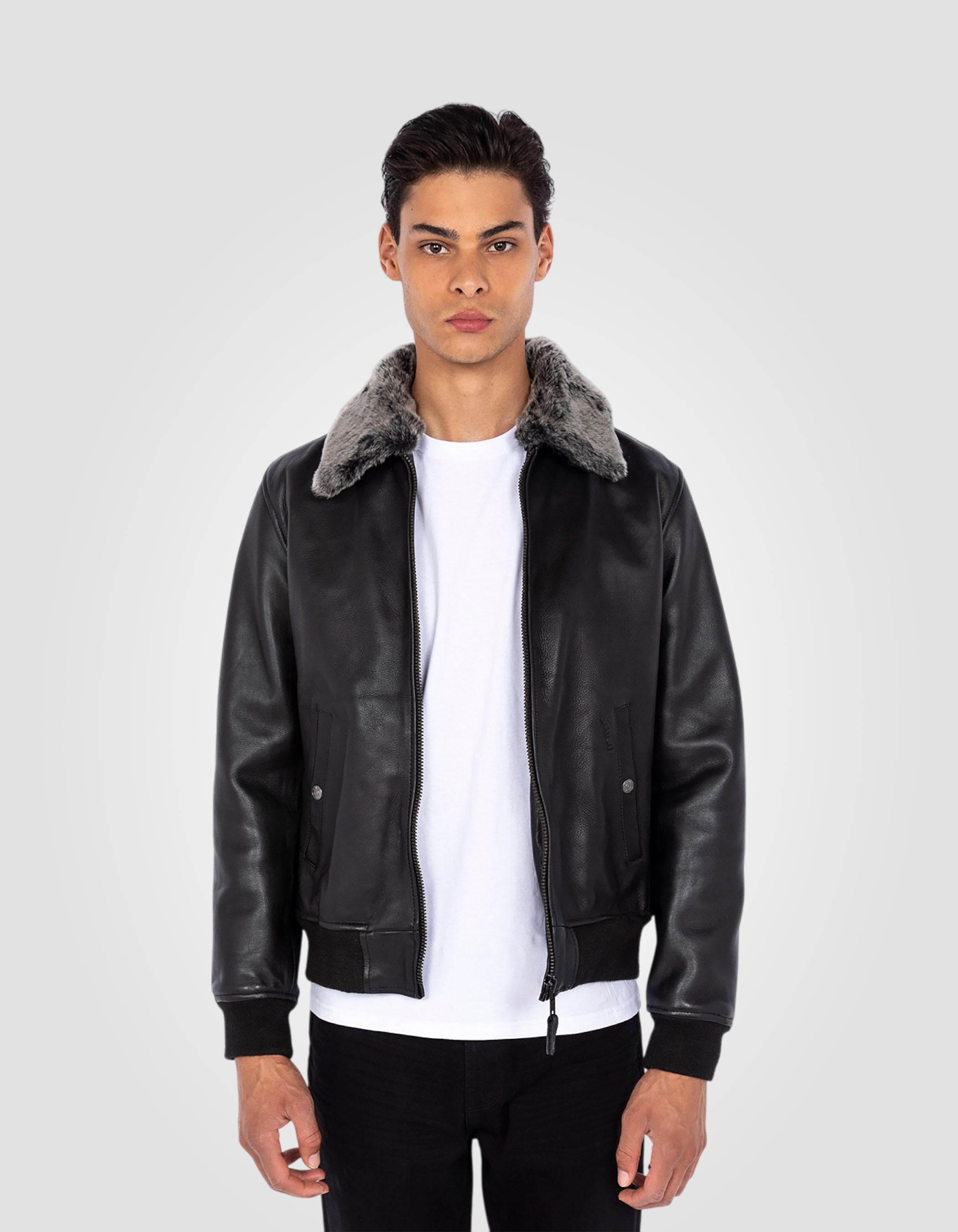Blouson pilote noir, cuir de vachette LC930D Schott NYC®