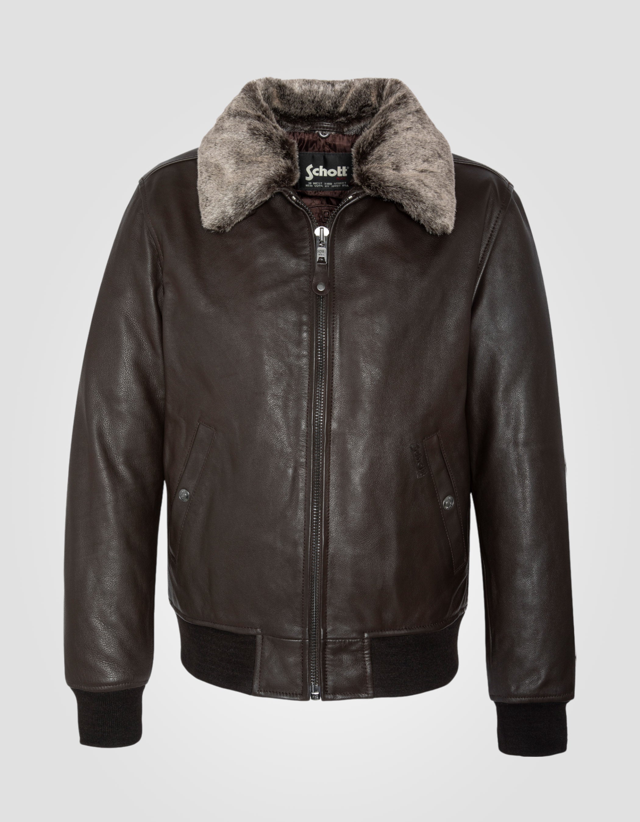 Brown pilot jacket, cowhide leather LC930D Schott NYC®