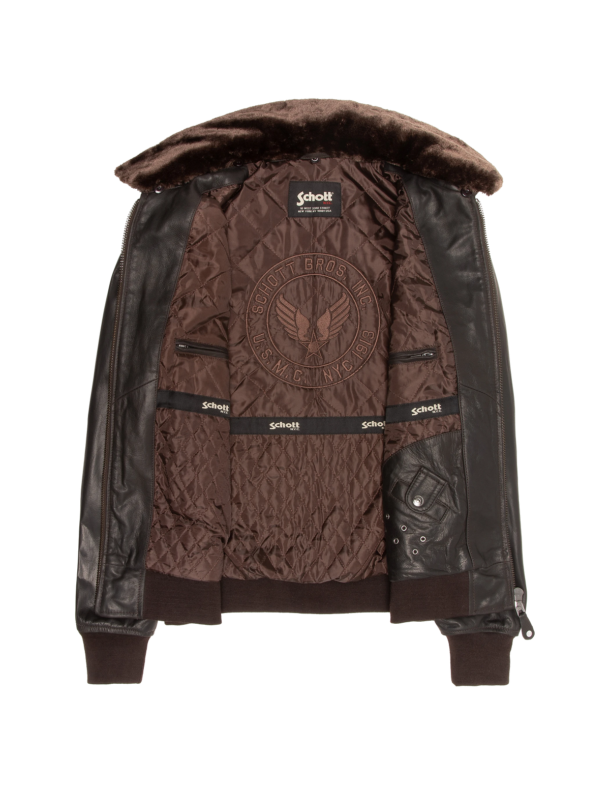 flight jacket dark brown, buffalo leather