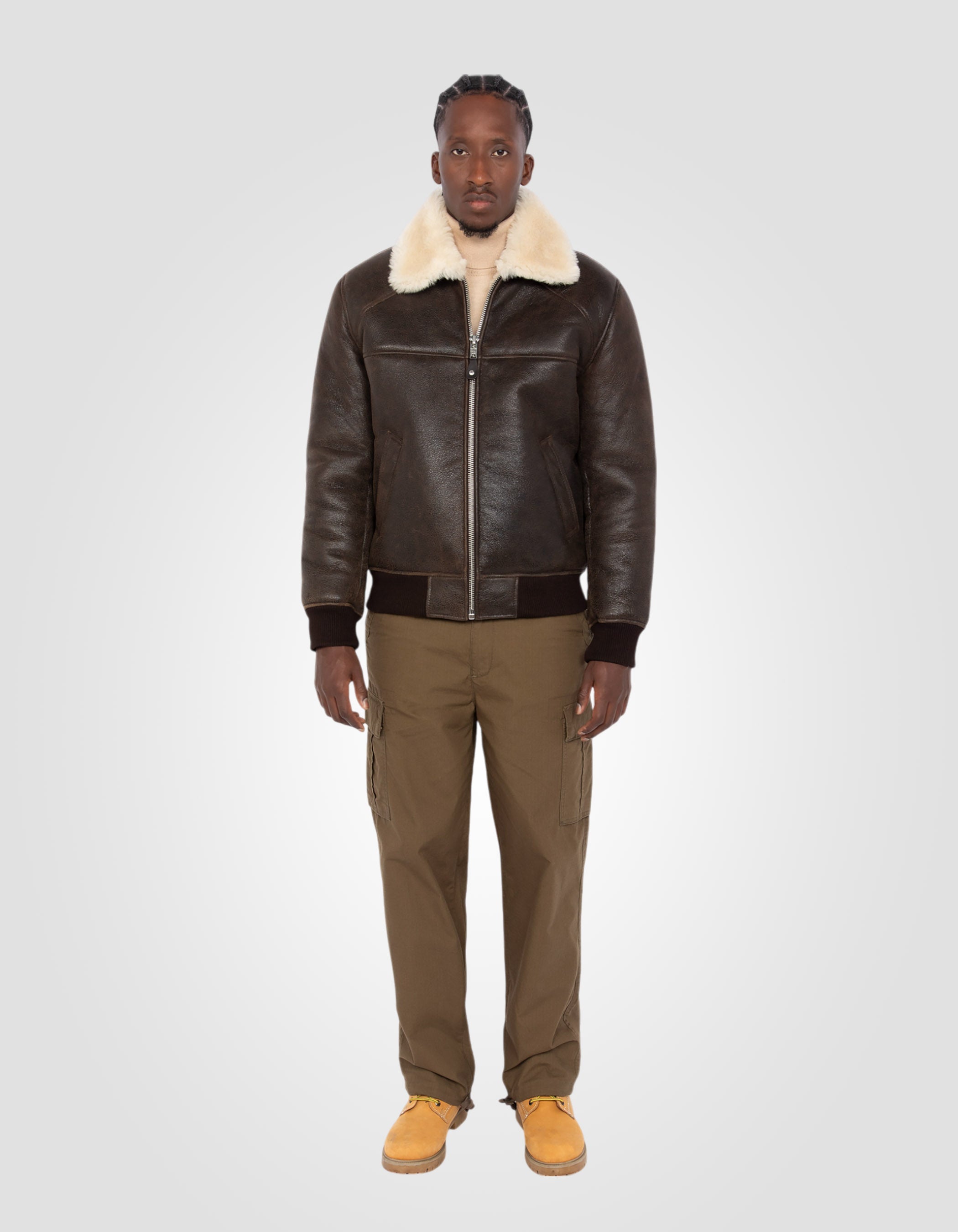 Blouson Aviateur Homme Schott Blouson Aviateur Marron, Cuir De
