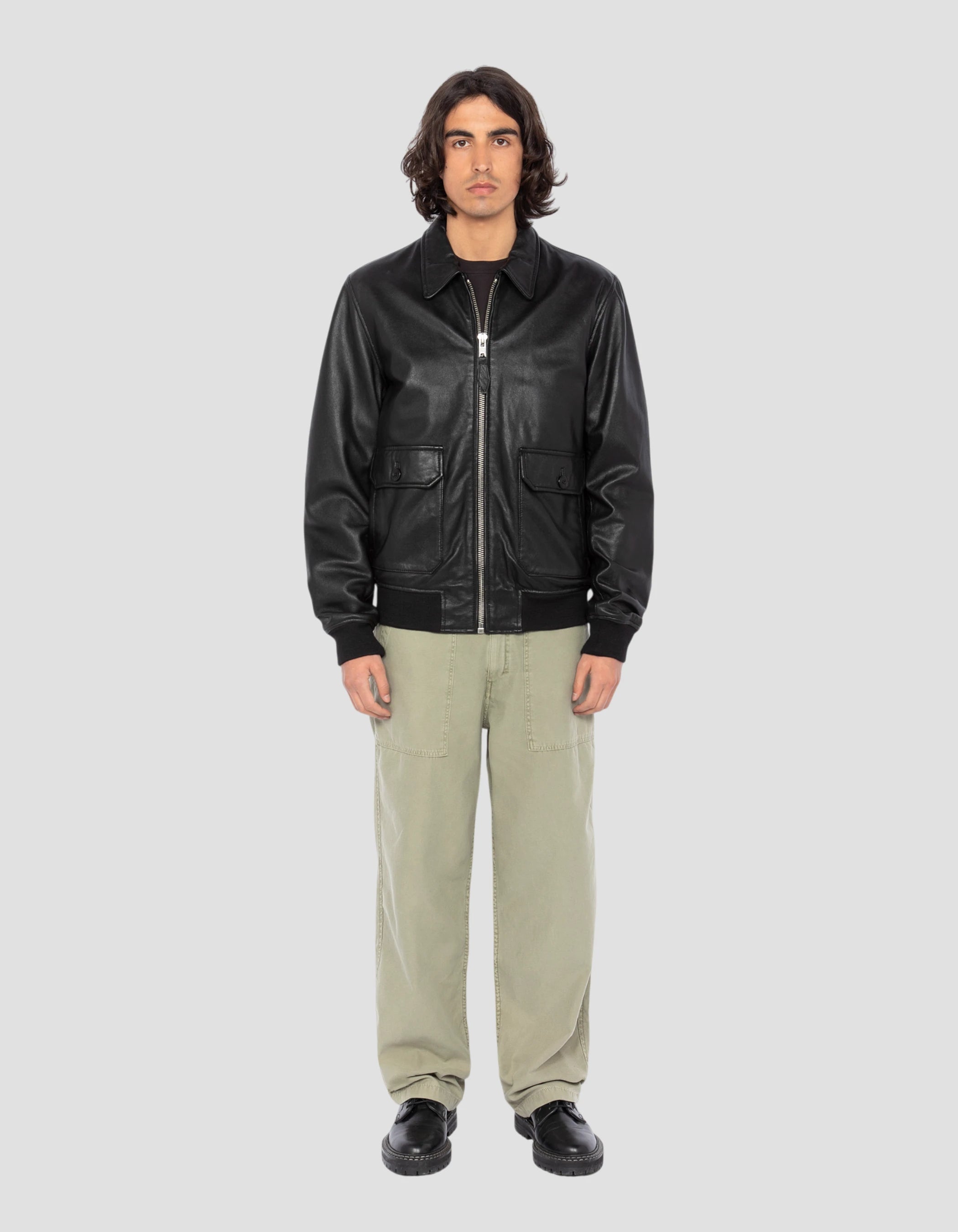 Blouson aviateur noir, cuir d'agneau LCAVIATOR Schott NYC®