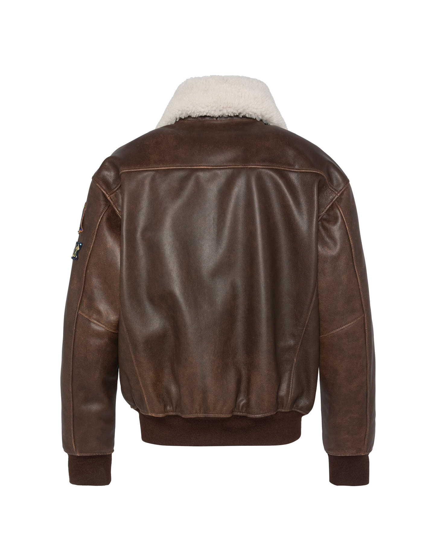 Vintage Badgé Vintage Brown Jacke, Ziegenleder