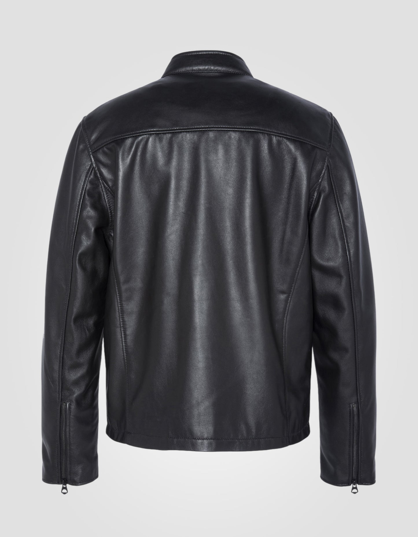 Black biker jacket, lamb leather