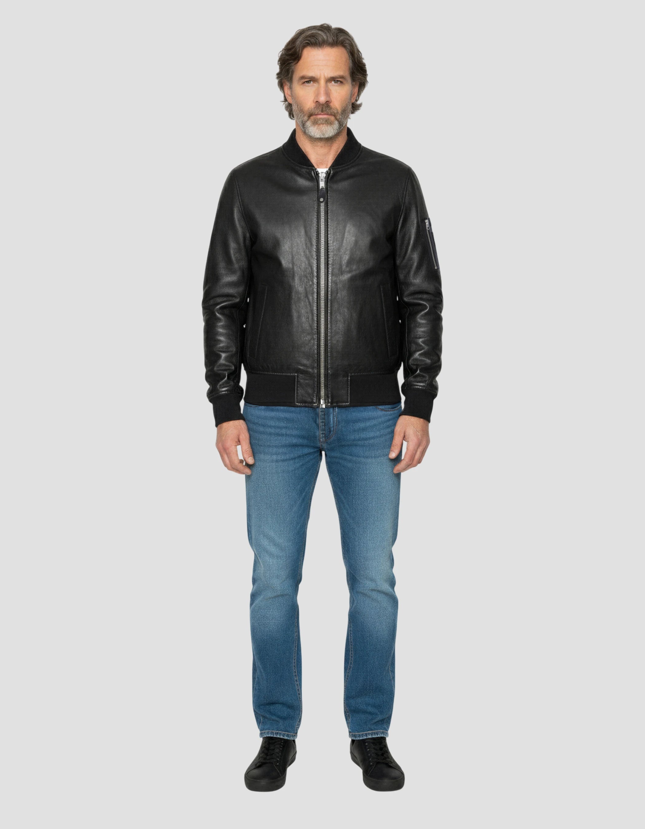 Bomber Ma -1 black, Lamb leather - Lcbomb | Schott NYC®
