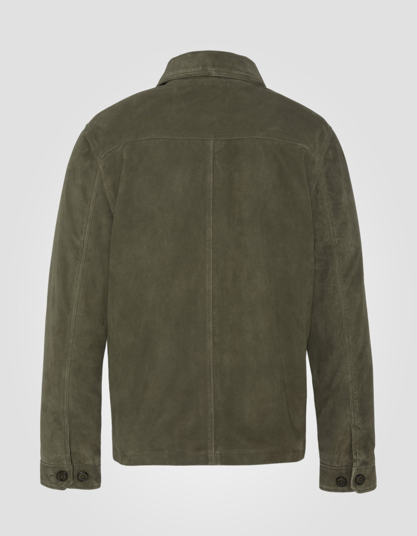 Surchemise worker kaki, cuir de chèvre