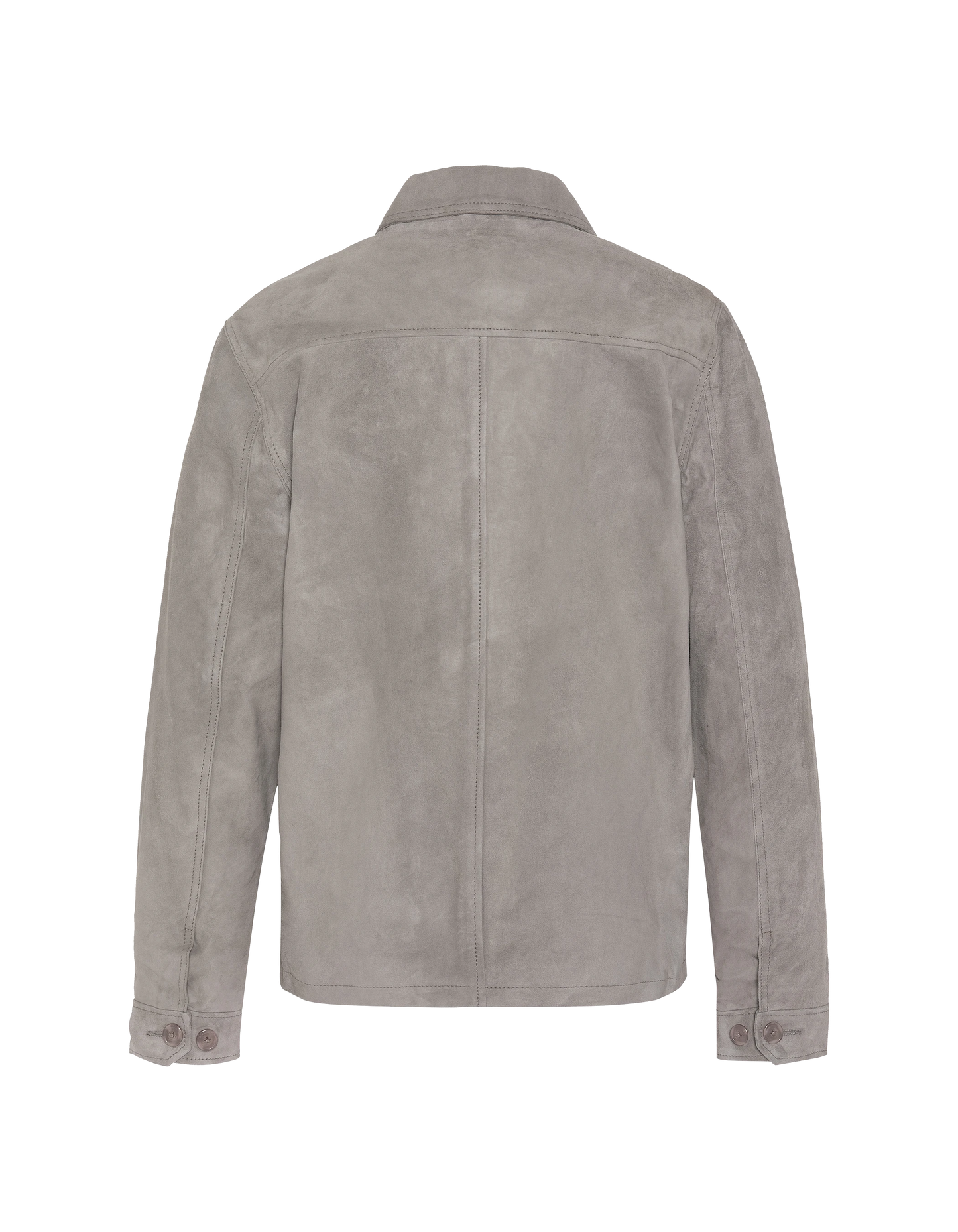 Hellgraues Arbeiter-Overshirt, Ziegenleder
