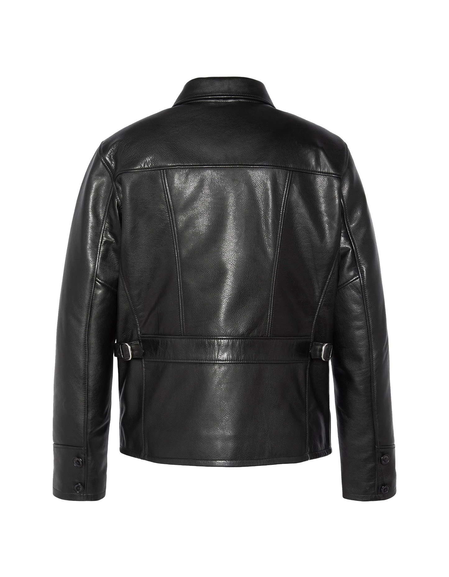 Giacca casual nera, cuoio in pelle di mucca