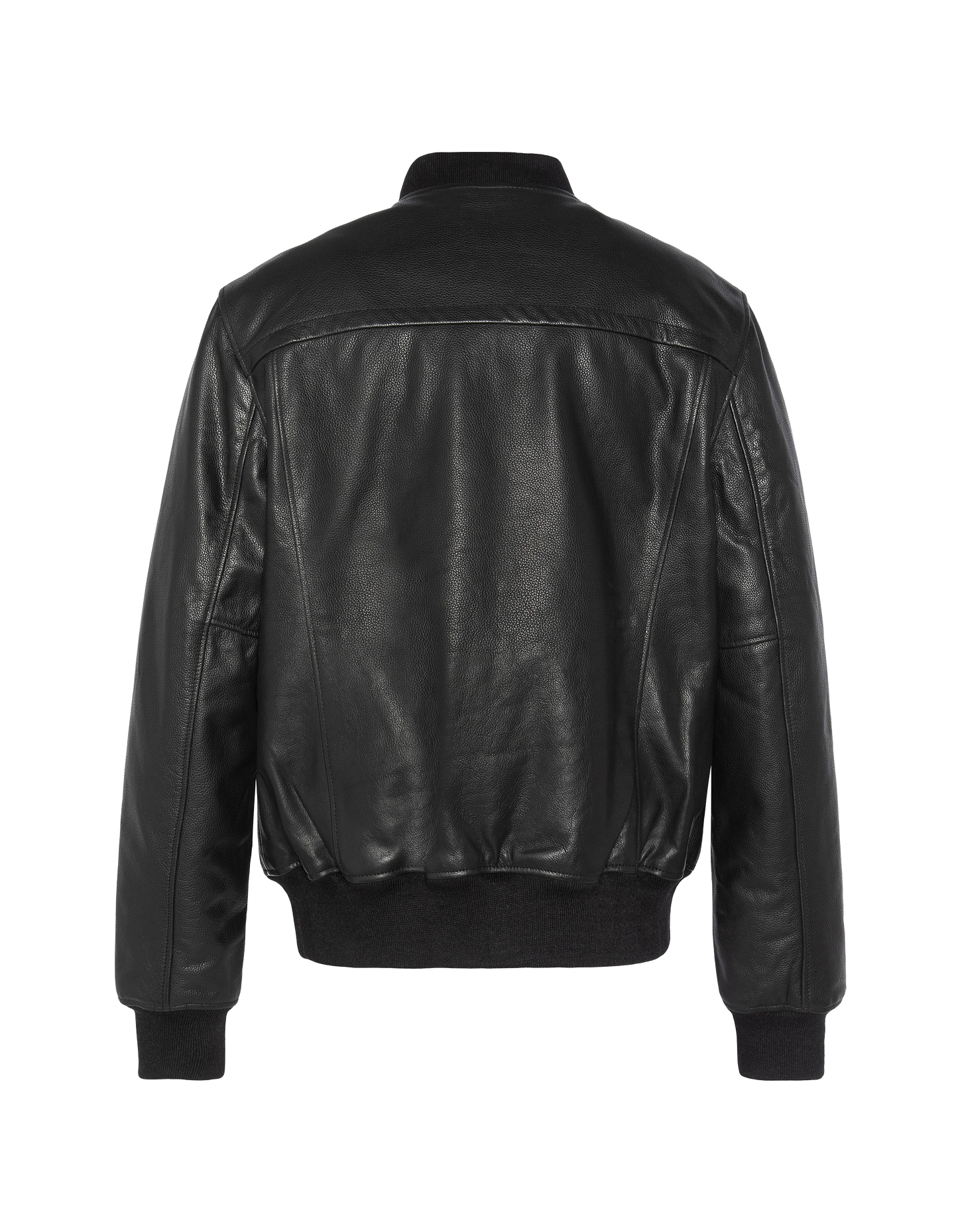 Blouson bomber noir, cuir de vachette