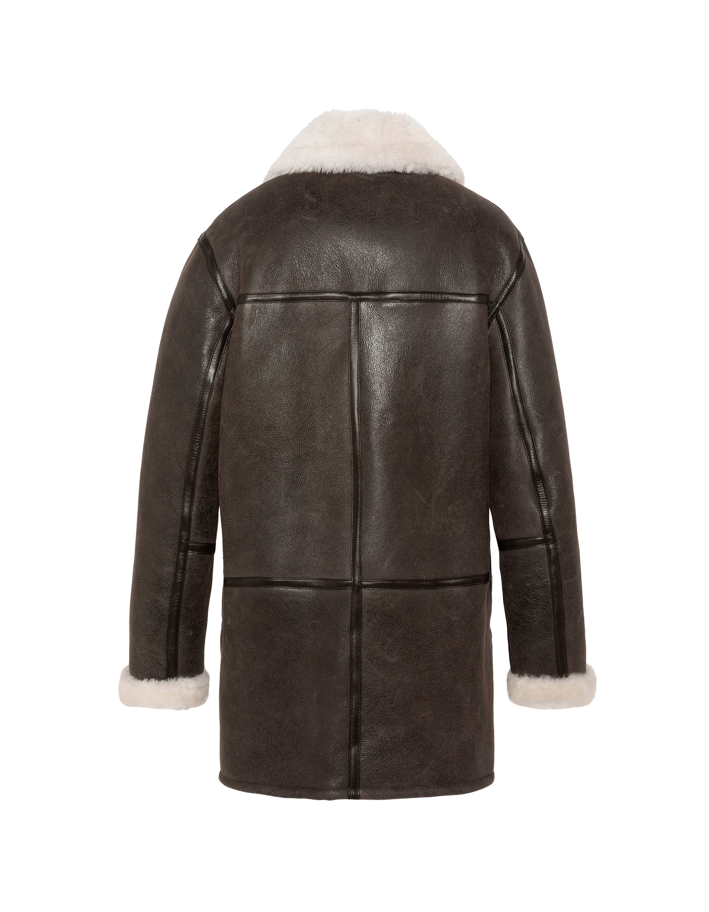 Lungo cappotto marrone, pecora a doppio lato