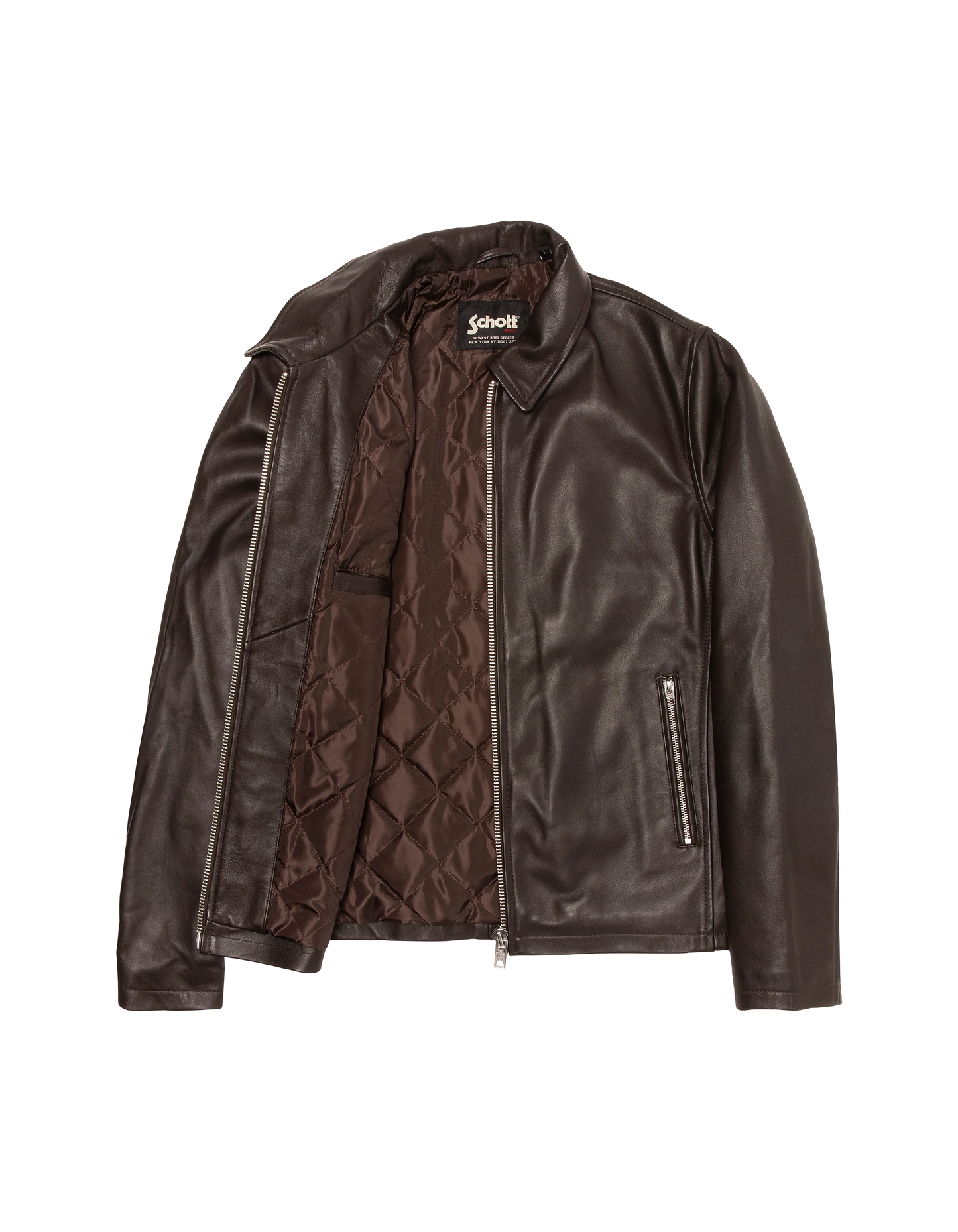 Blouson casual marron, cuir d'agneau