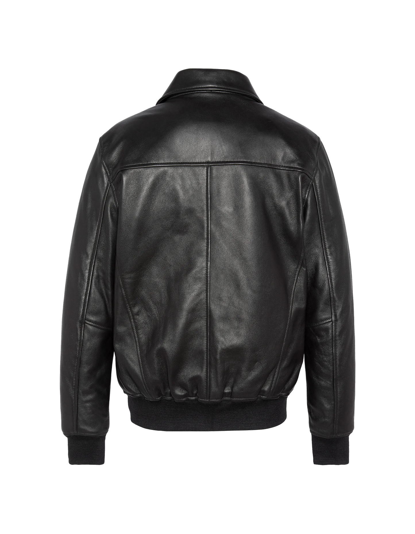 Giacca casual nera, pelle di agnello