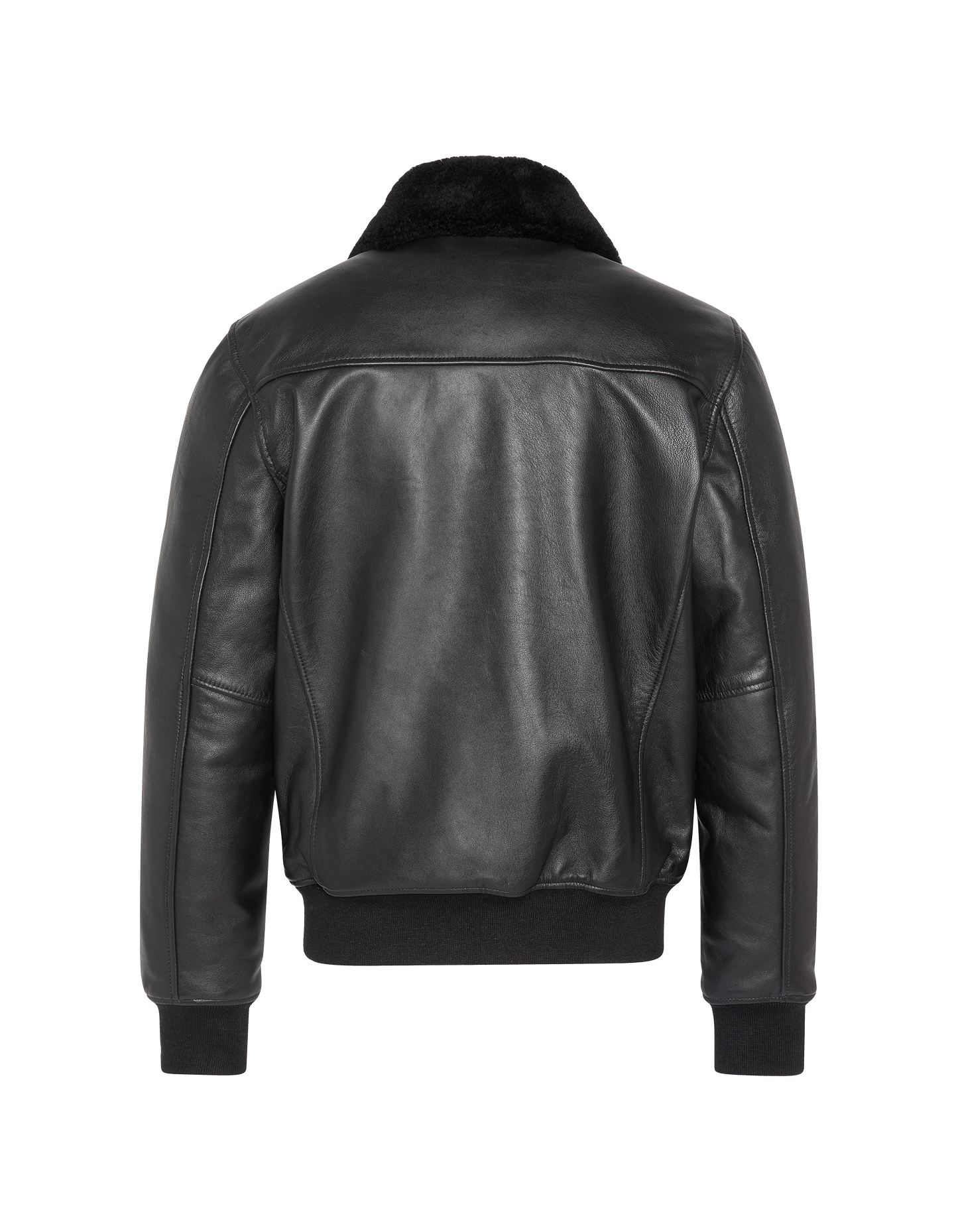 Lässige schwarze Jacke, Lammfell