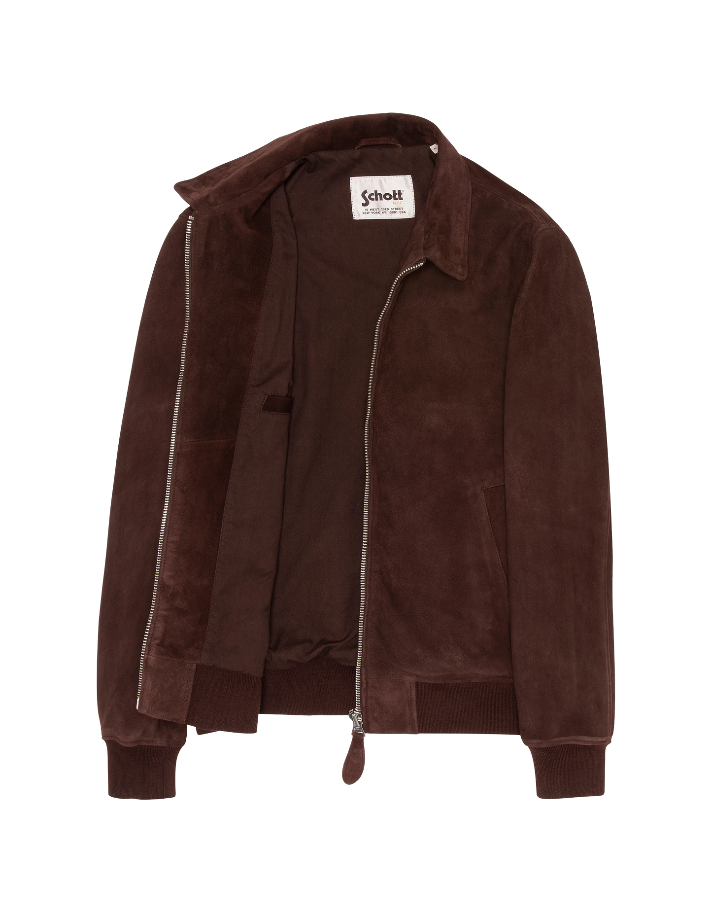 Blouson casual marron foncé, chèvre velours