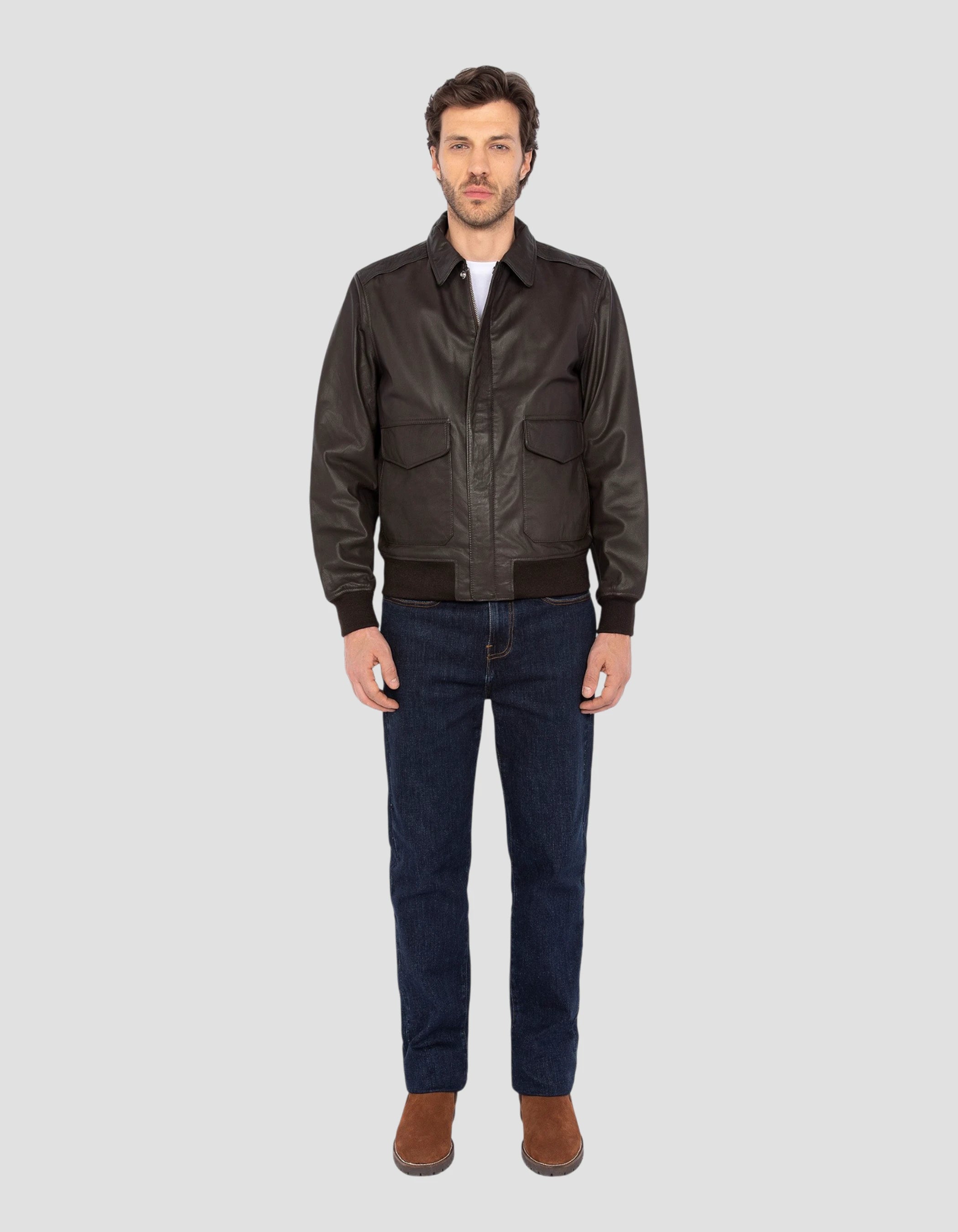 Type A -2 brown pilot jacket, goat leather - lcflyvint | Schott NYC®