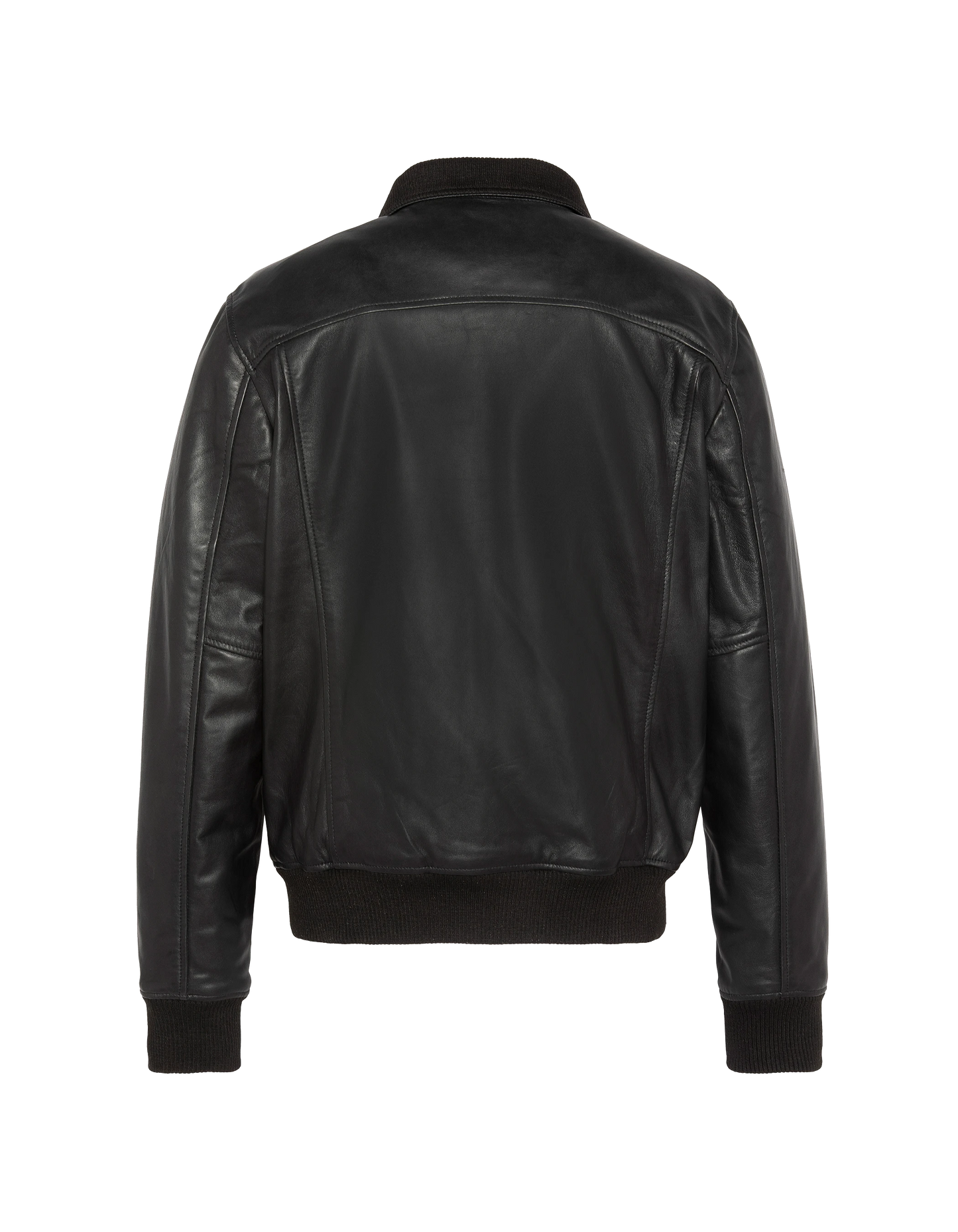 Blouson rétro full black, cuir d'agneau