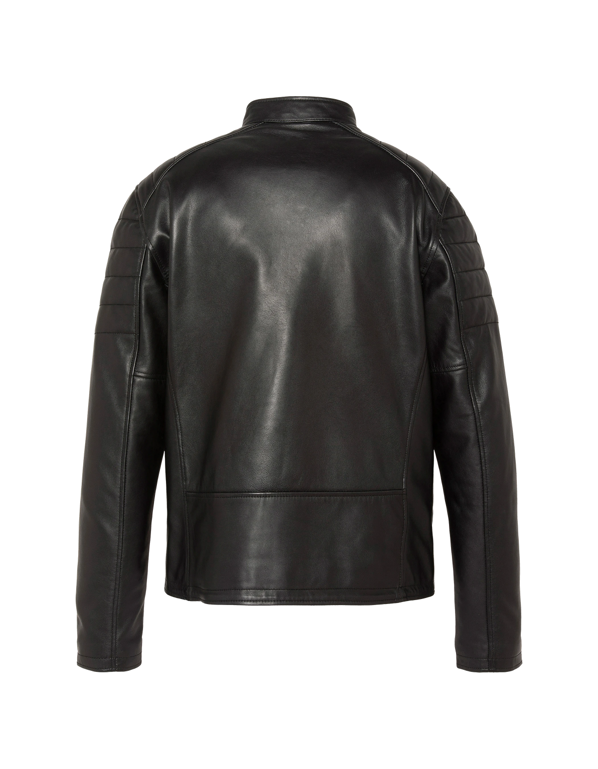 Blouson motard noir, cuir d'agneau