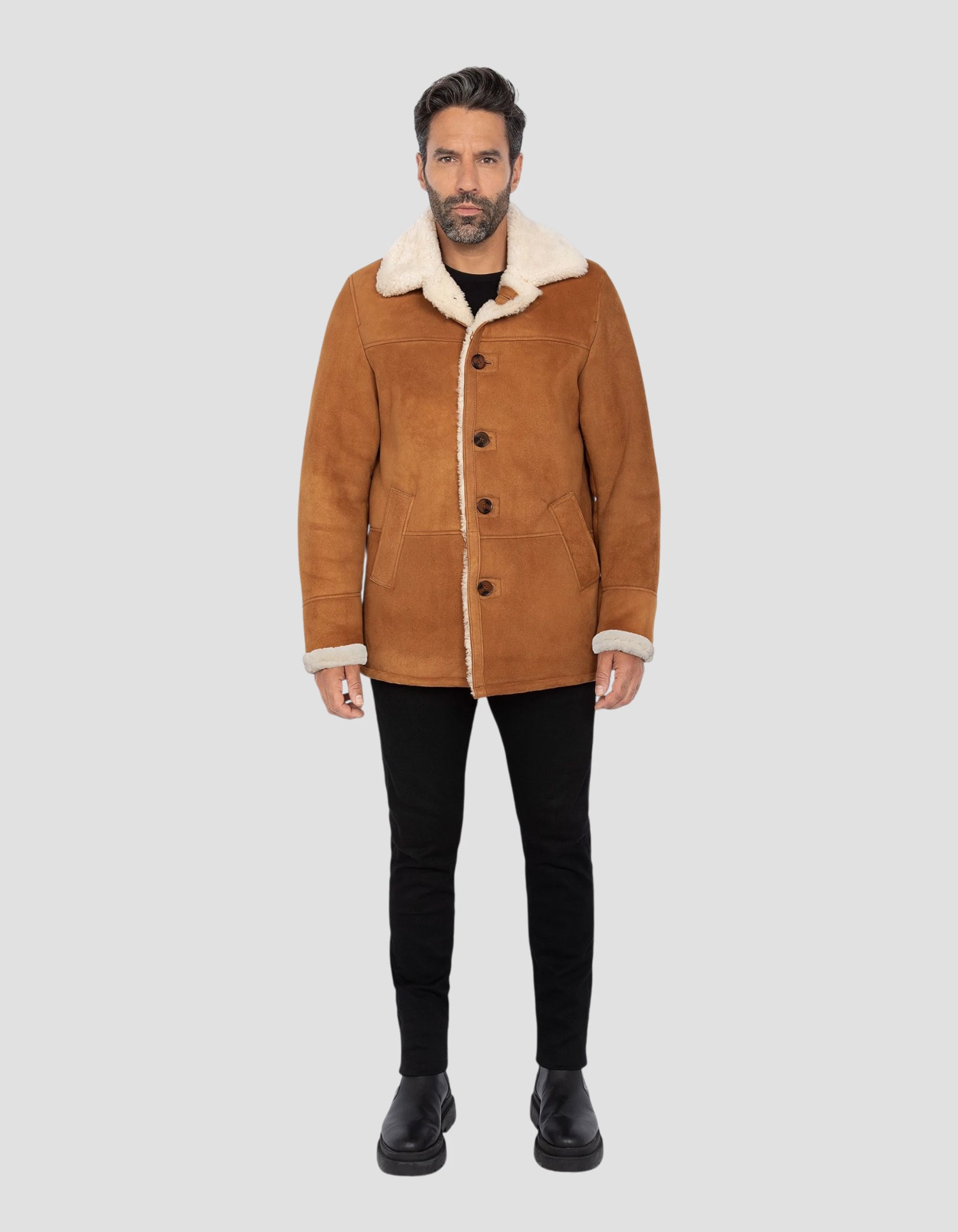 Ranching jacket rust, double -sided sheep - Lchamilton | Schott NYC®