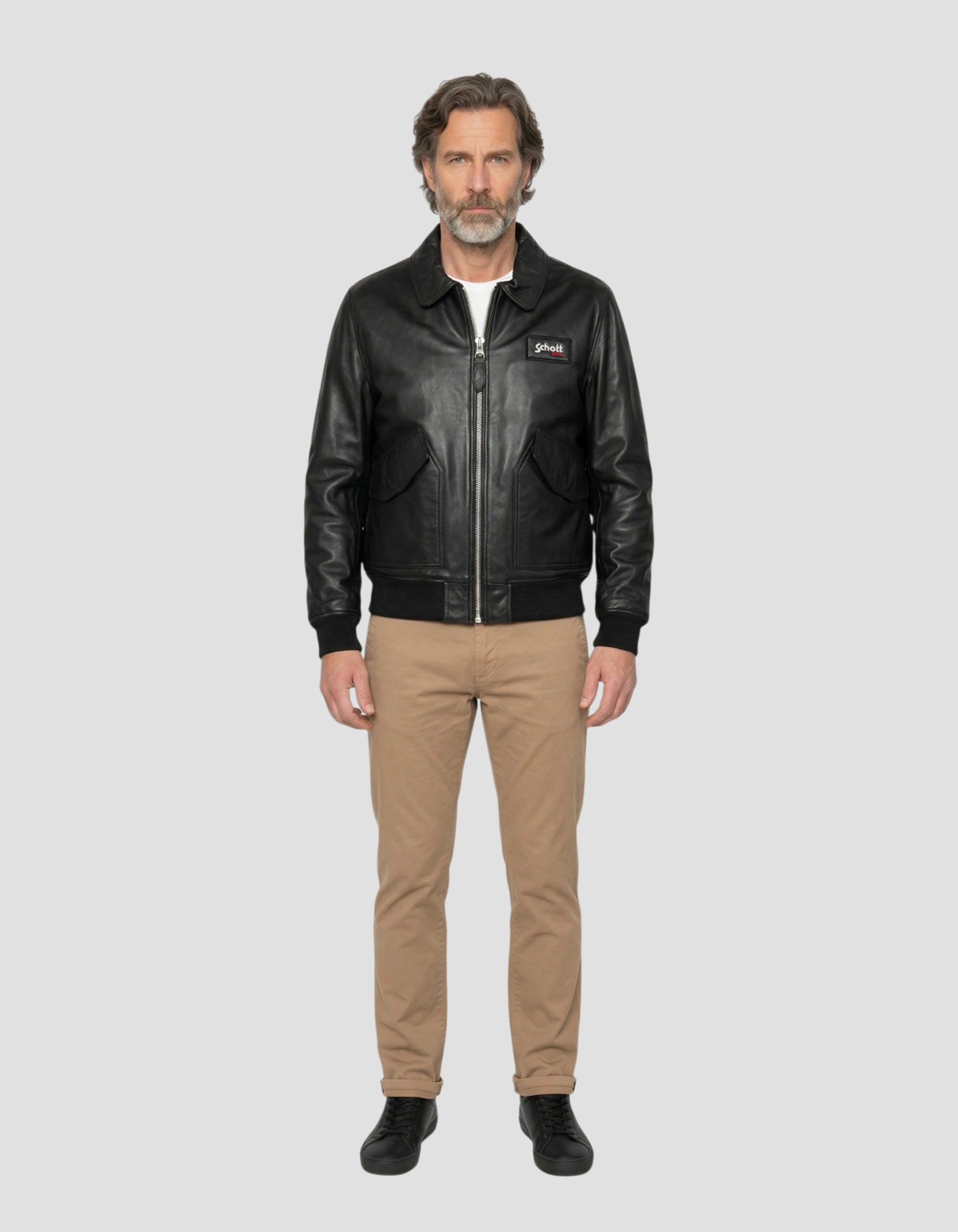 CWU black jacket, lambskin leather - LCJET | Schott NYC® CWU black jacket, lambskin leather - LCJET | Schott NYC®